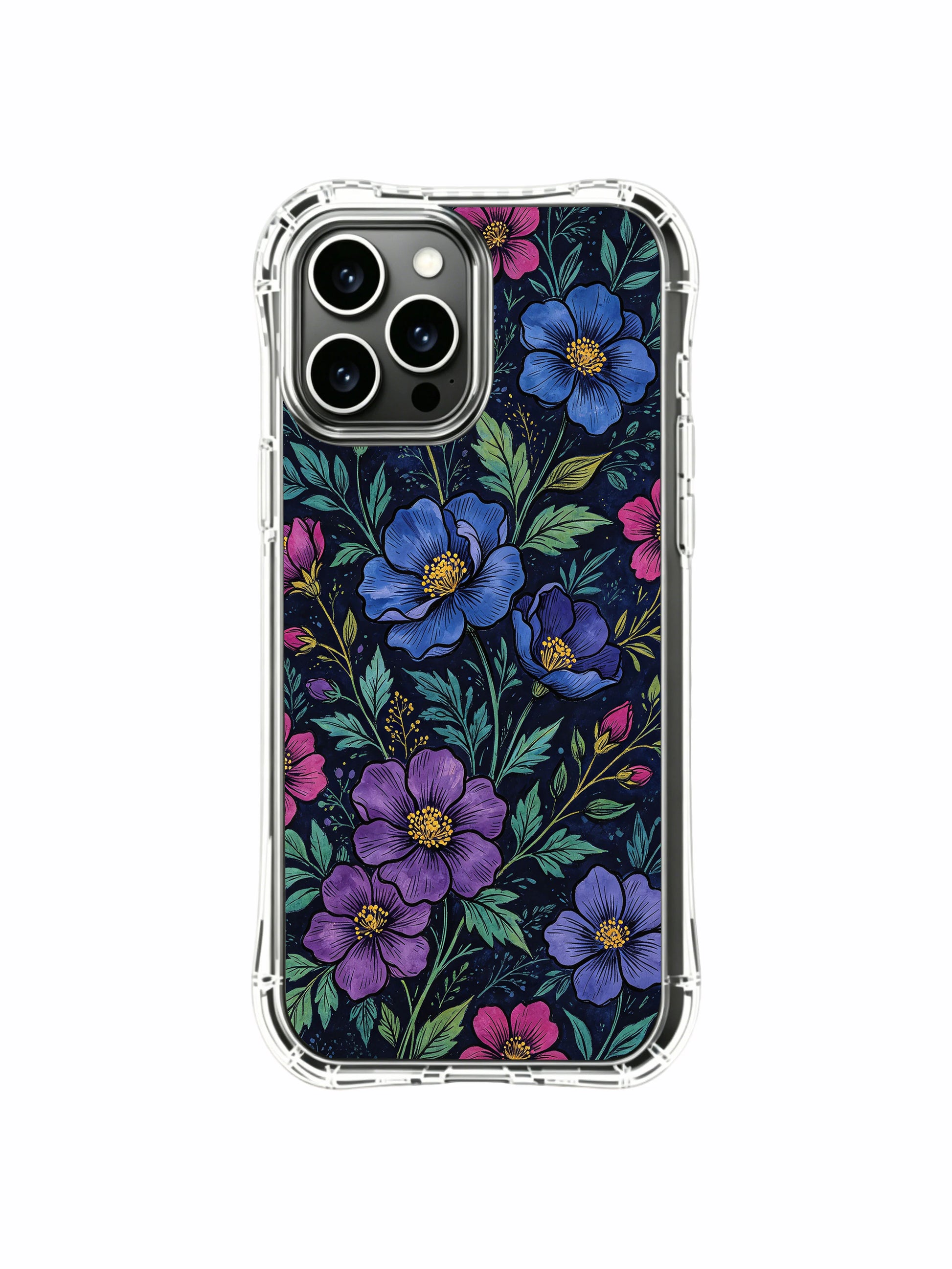 PhoneCasing iPhone 16 Pro Max Case with a dark aesthetic floral print, for lovers of moody and sophisticated style.