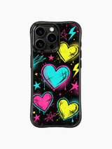 Dark Canvas Neon Punk Sweetheart Graffiti görseli içeren iPhone 13 Pro Max kılıfı