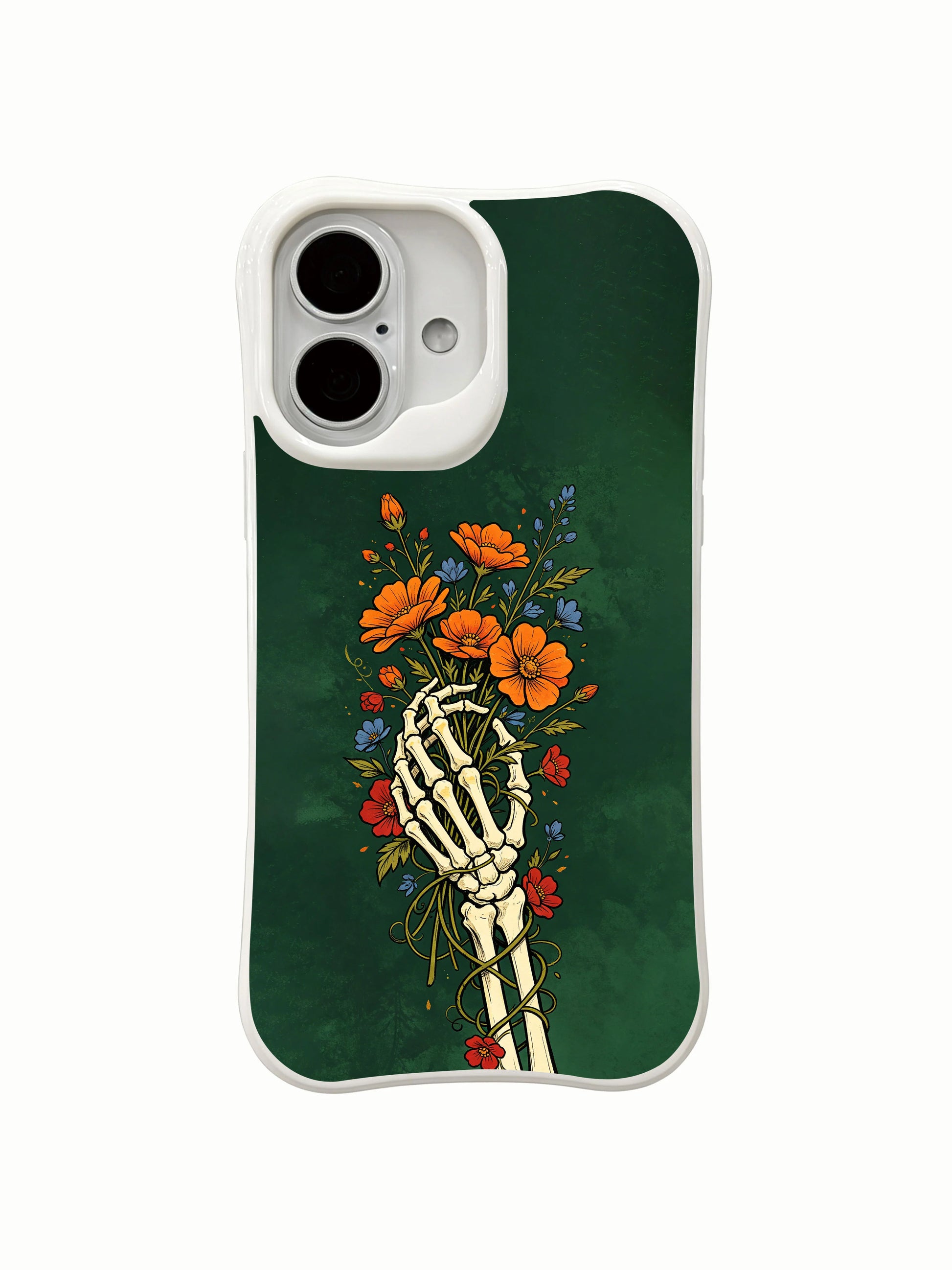 PhoneCasing deep emerald dark goth aesthetic iPhone 16 Case, trendy high-end protective iPhone 16 cover for goth and traditional tattoo art lovers