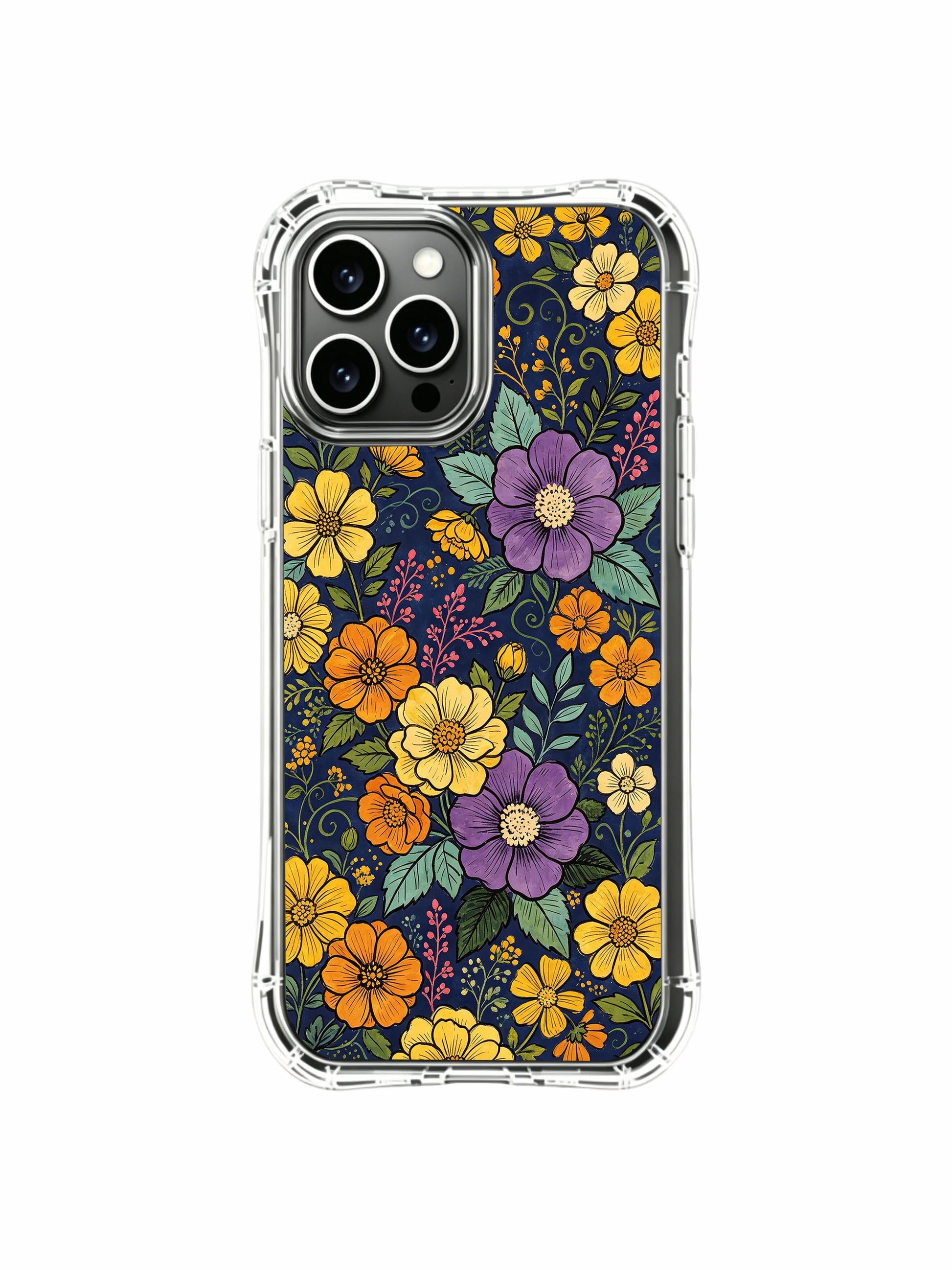 PhoneCasing iPhone 16 Pro Max Case with a dark floral design that symbolizes love and hope, a gentle and expressive style.