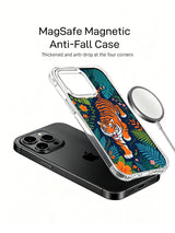 Elias Nocturne Dark Night Jungle Orange Tiger fine art iPhone 13 pro Case from PhoneCasing, luxury illustrated phone casing, tropical blossom themed protective cover for iPhone 13 Pro