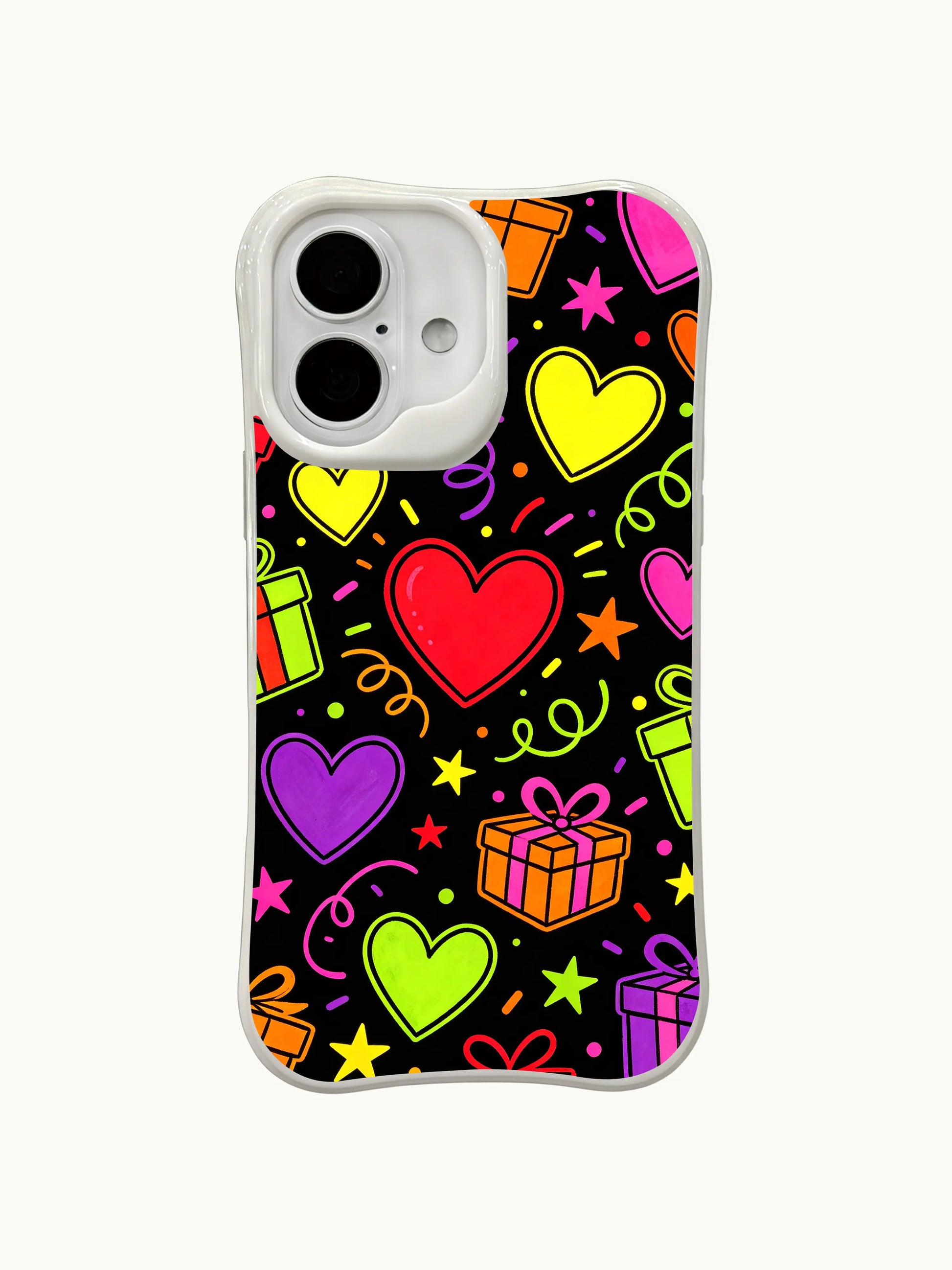 PhoneCasing dark party sparkle iPhone 16 plus case, elegant yet bold art perfect for those who love vibrant, playful aesthetics.