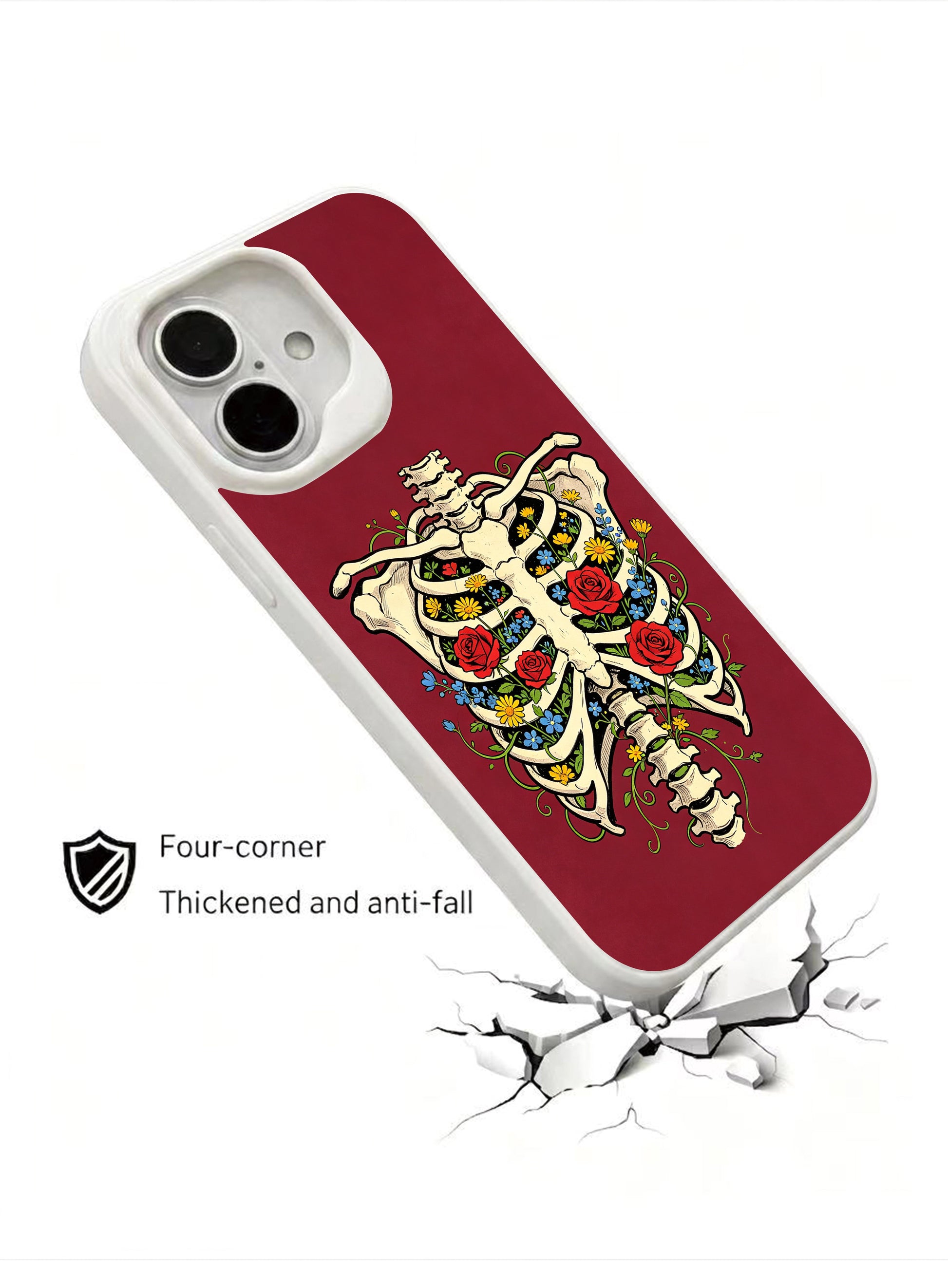 PhoneCasing dark romance healing chest bloom iPhone 16 Case, luxury goth aesthetic phone accessory for dark academia and poetry art collectors