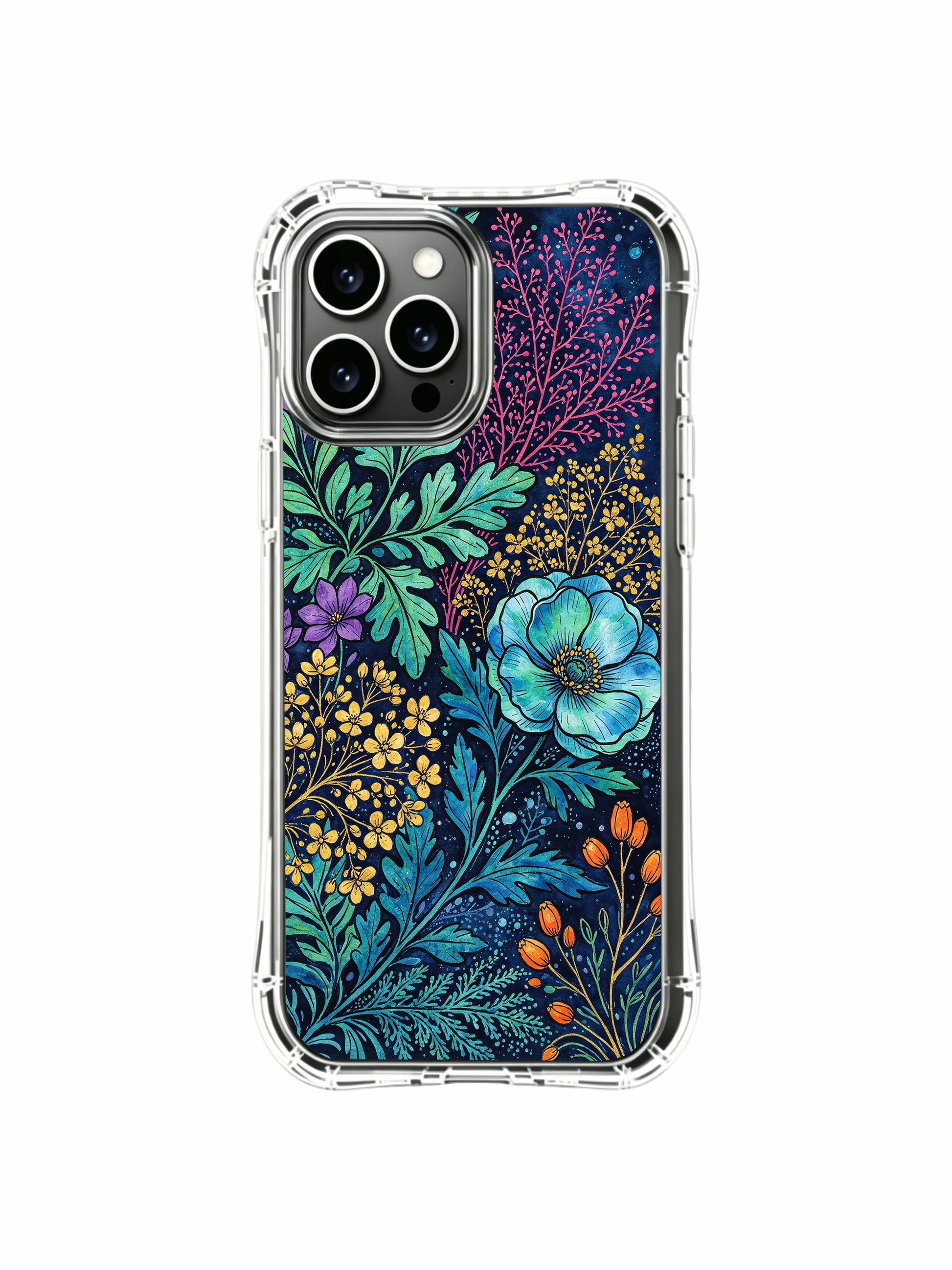 PhoneCasing iPhone 13 pro max Case with dark romantic seaweed flowers, a sophisticated and timeless coastal design.