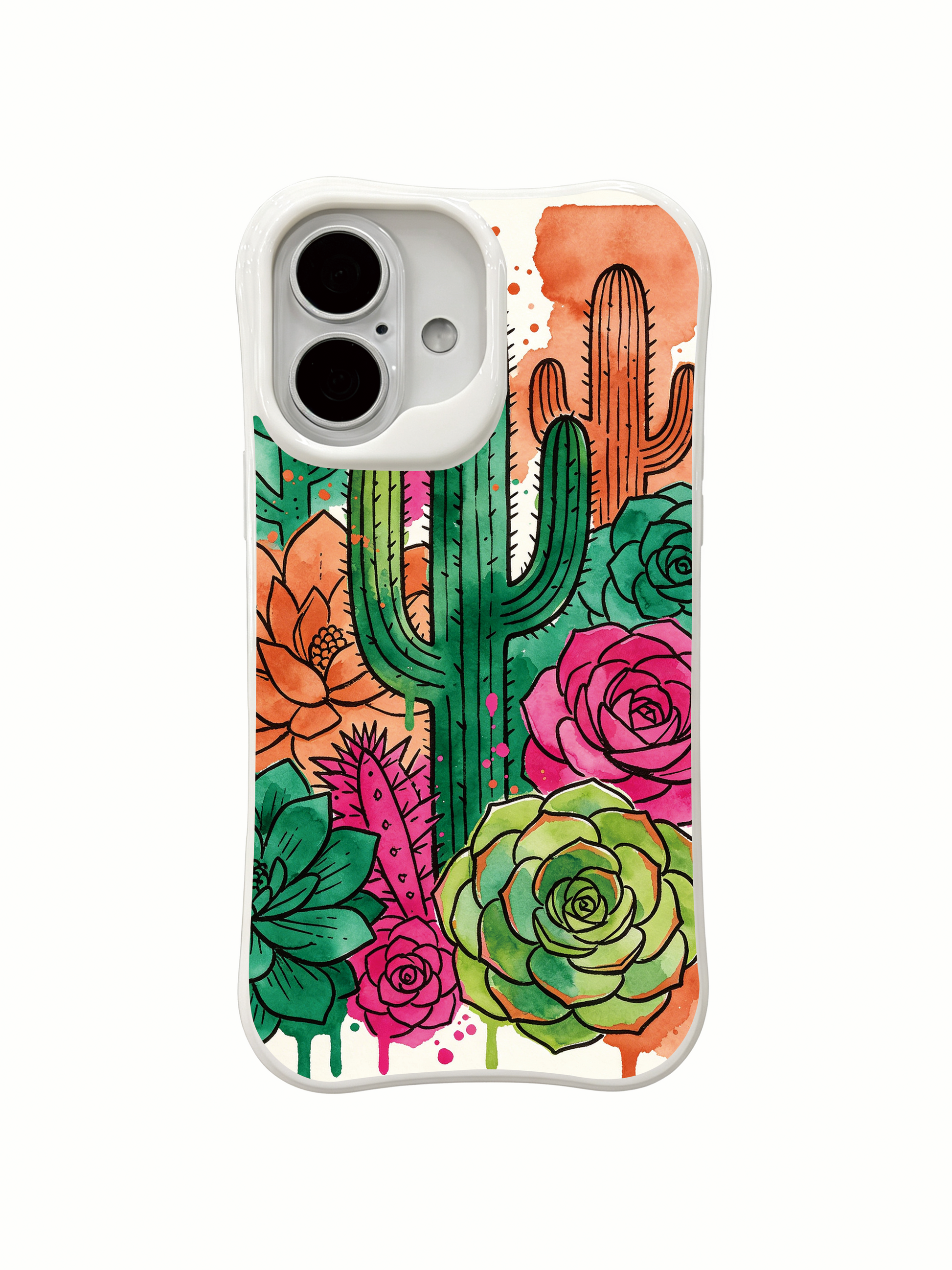 PhoneCasing deep green desert iPhone 16 Case, premium illustrated design
