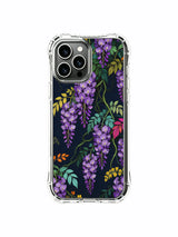 PhoneCasing iPhone 13 pro max Case with deep indigo wisteria blooms, a classic dark floral aesthetic with hanging vines.