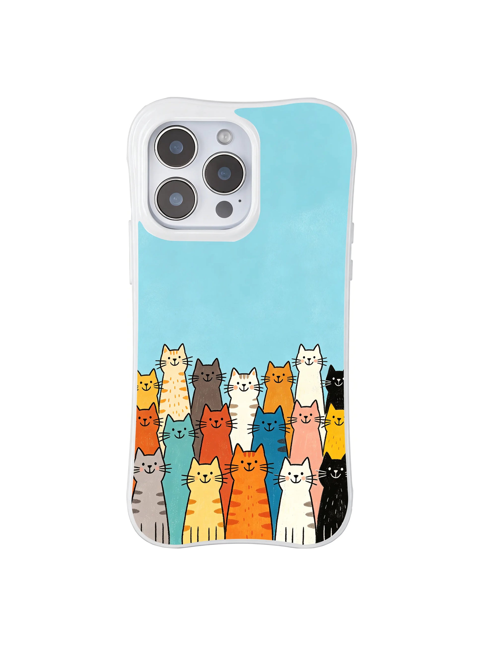 PhoneCasing iPhone 16 Pro Max with Diverse Feline Choir art, playful cats in all hues forming a lively chorus, celebrating how every personality belongs.