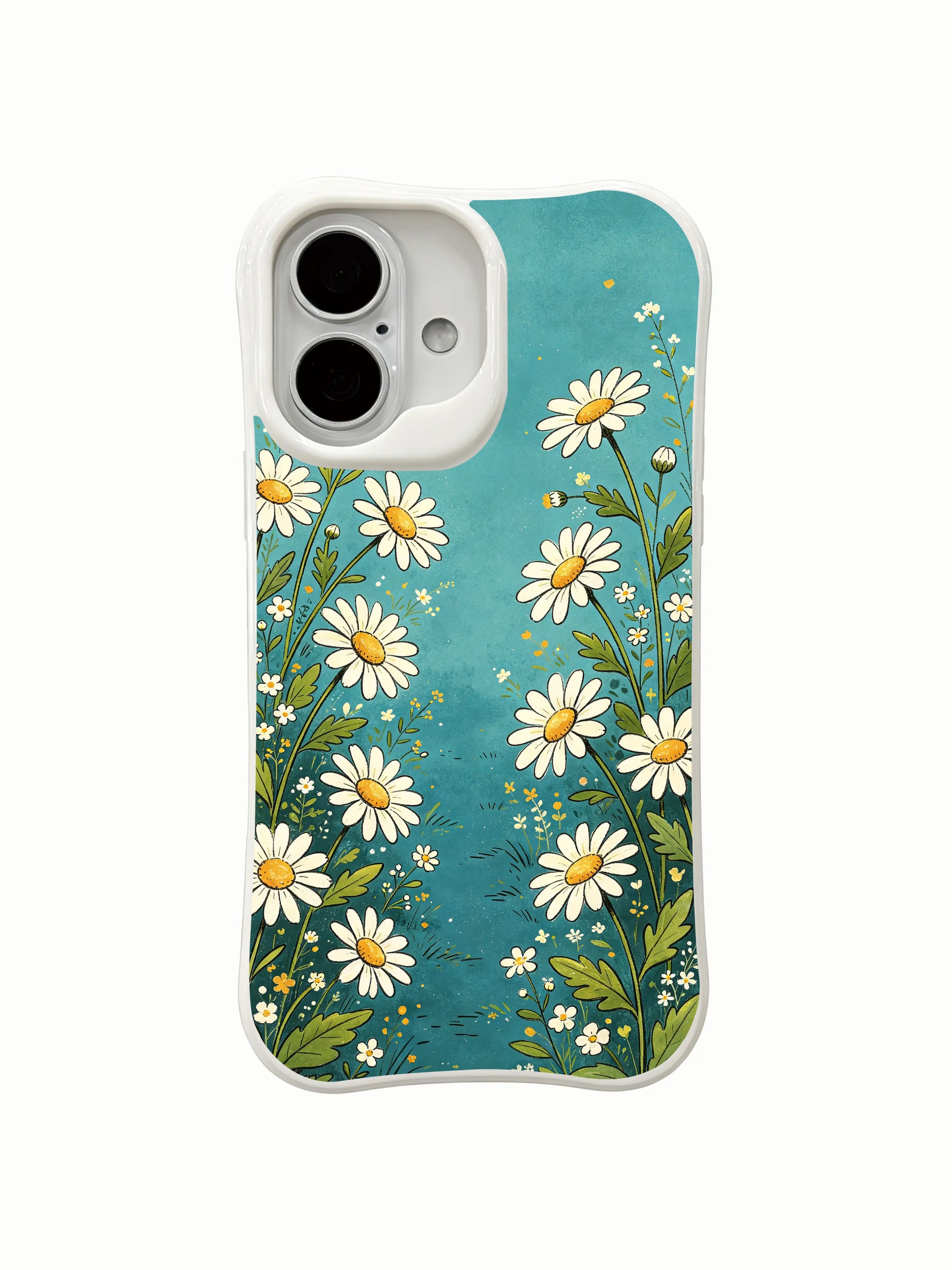 PhoneCasing doodle dreamy floral path iPhone 16 Plus Case, relaxing fairytale scene designed by artist Mira Bloomwell.