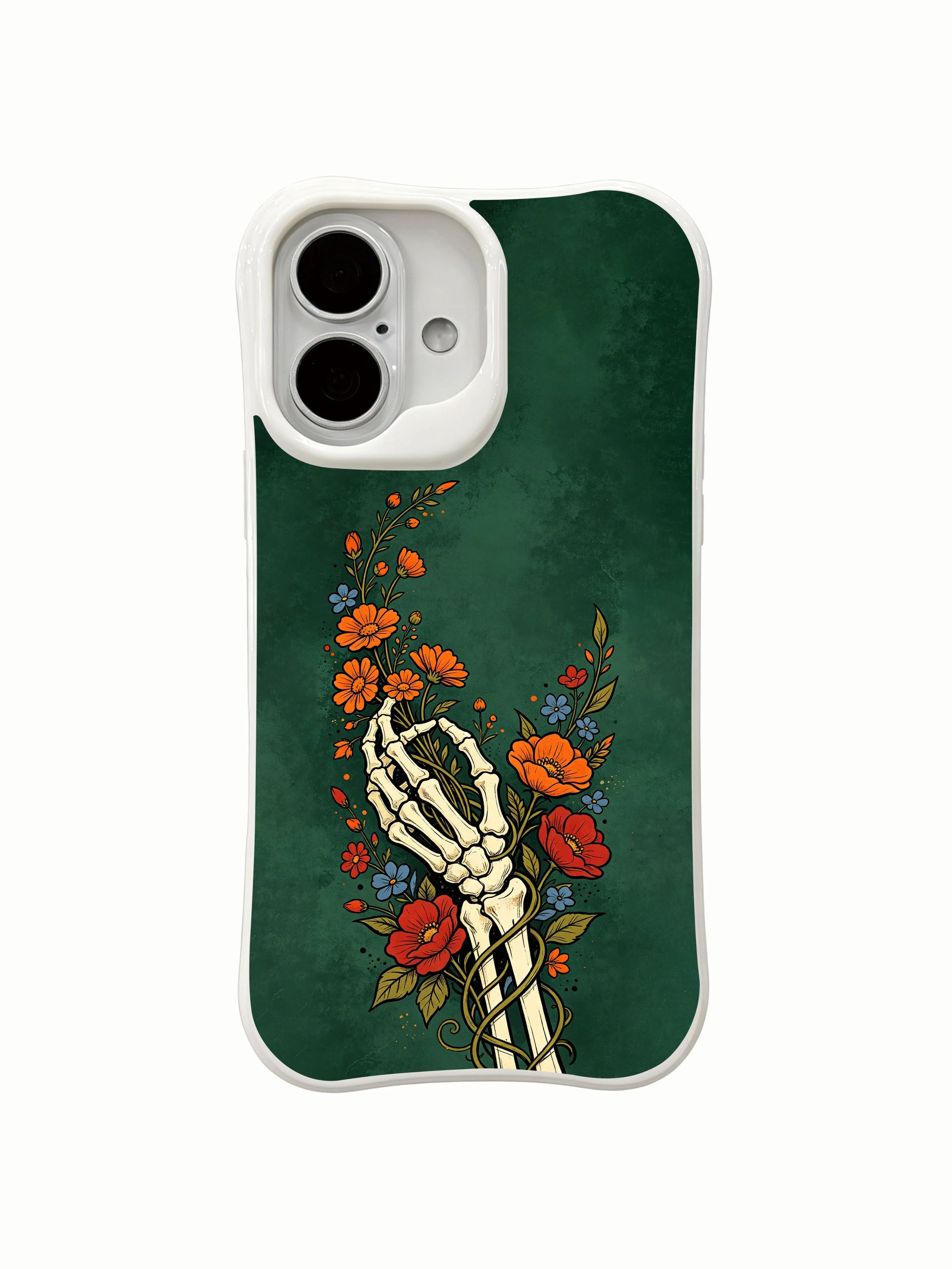 PhoneCasing dreamy soul-blooming dark emerald wild flora goth iPhone 16 Case, spirit-focused premium artist fine art durable iPhone 16 casing