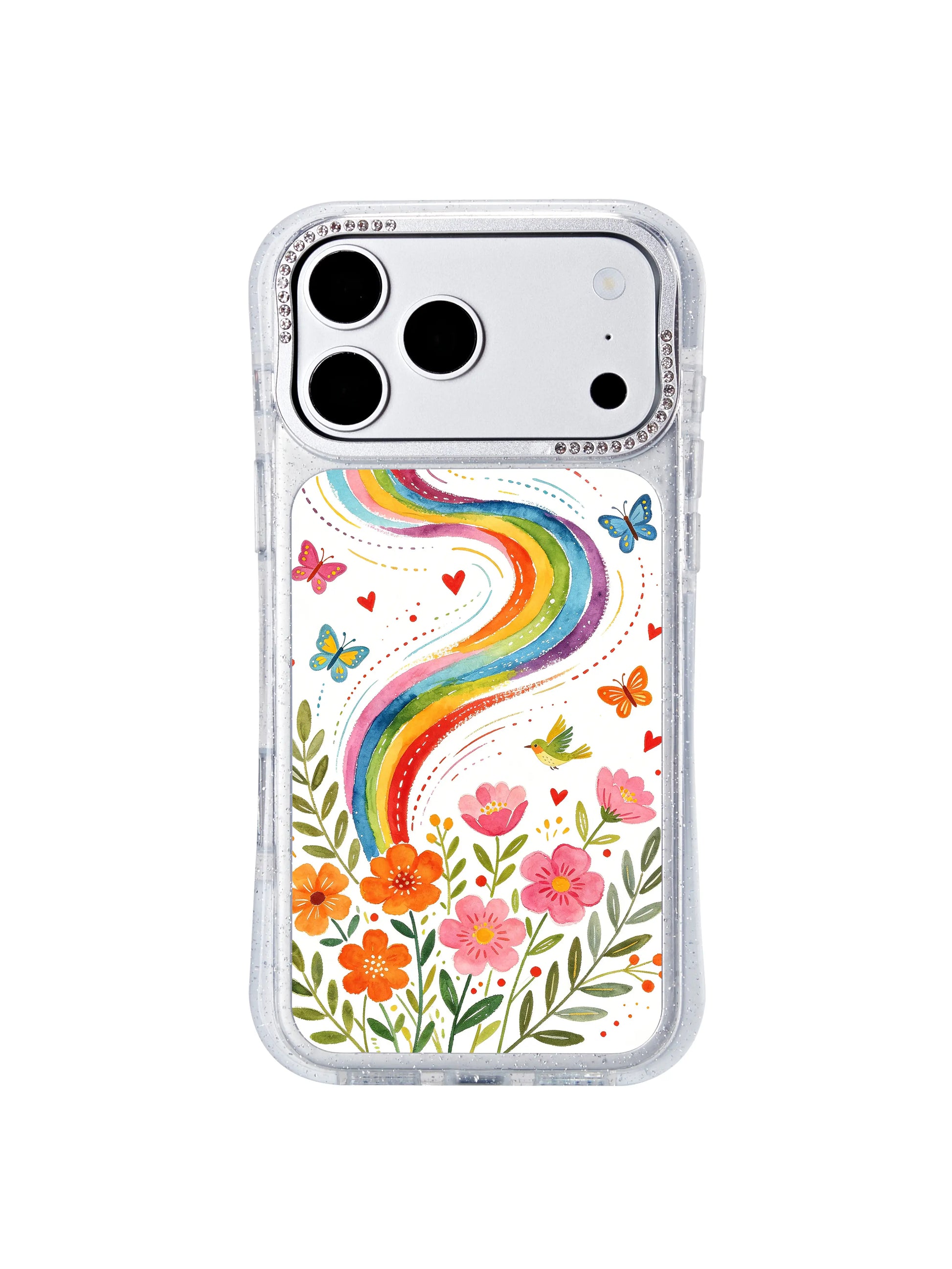 PhoneCasing heavy-duty drop shockproof iphone 17 pro Max casing stress test display, thickened corner bumpers protect the device while keeping the vibrant wind spiral artwork intact.