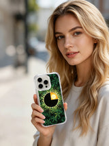 iPhone 15 Pro Max case with earth-tone sunset artwork