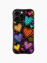 Electric Rainbow Heart Graffiti görseli içeren iPhone 13 Pro Max kılıfı