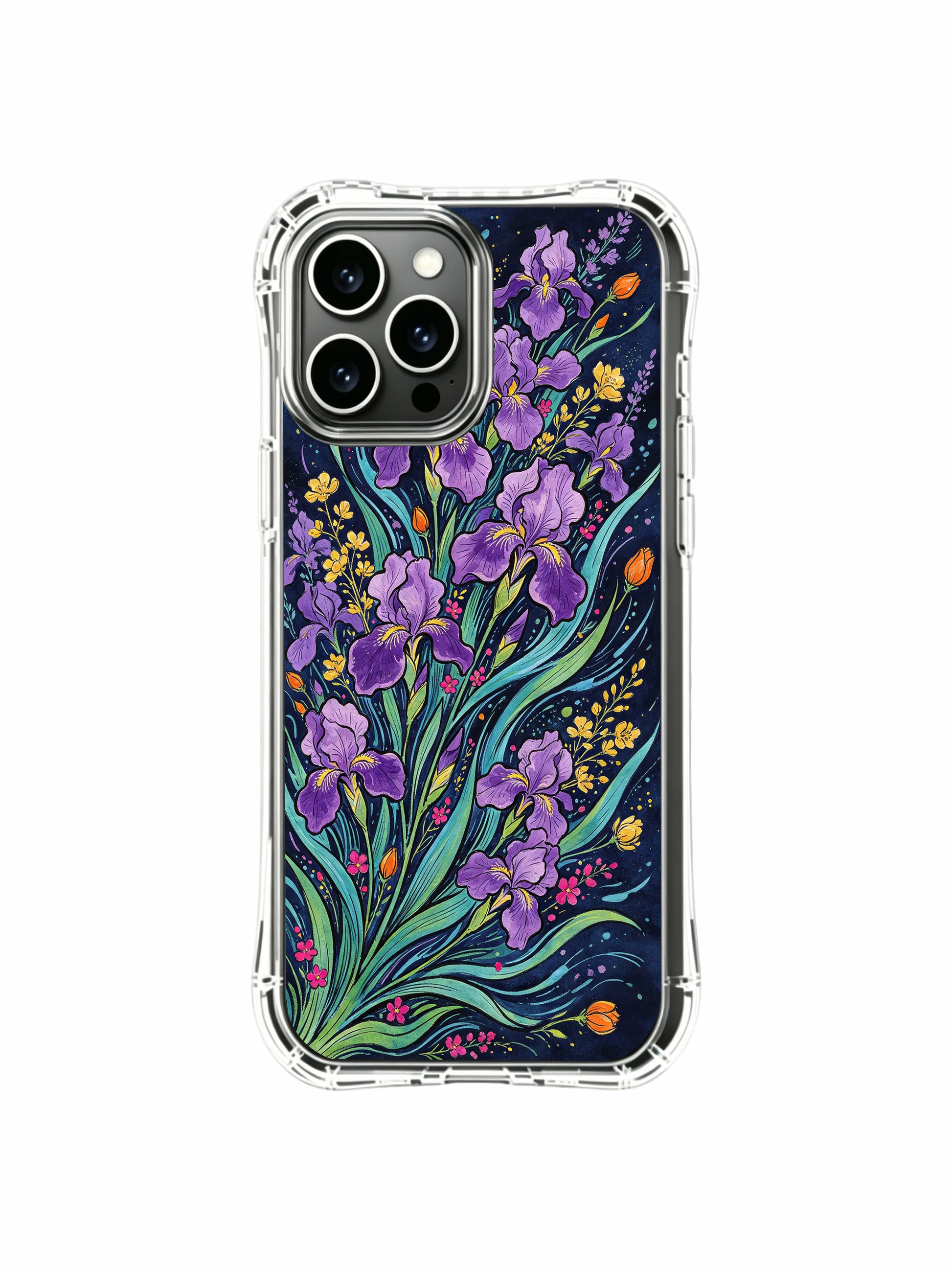 PhoneCasing iPhone 16 Pro Max Case featuring Elias Nocturne's "Bursting Bloom" art, a vivid expression of beauty and energy.