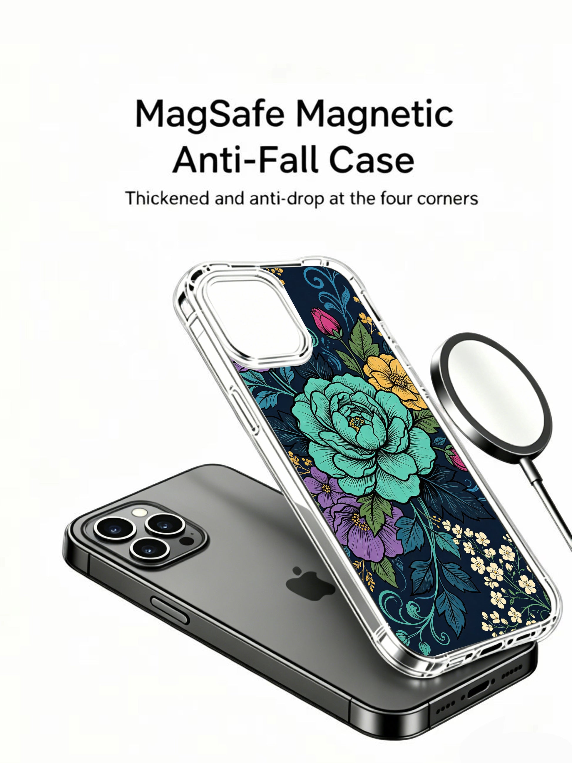 PhoneCasing iPhone 13 pro max Case featuring Elias Nocturne's "Dusk Jade Flower" art, a design full of calm and self-assured charm.