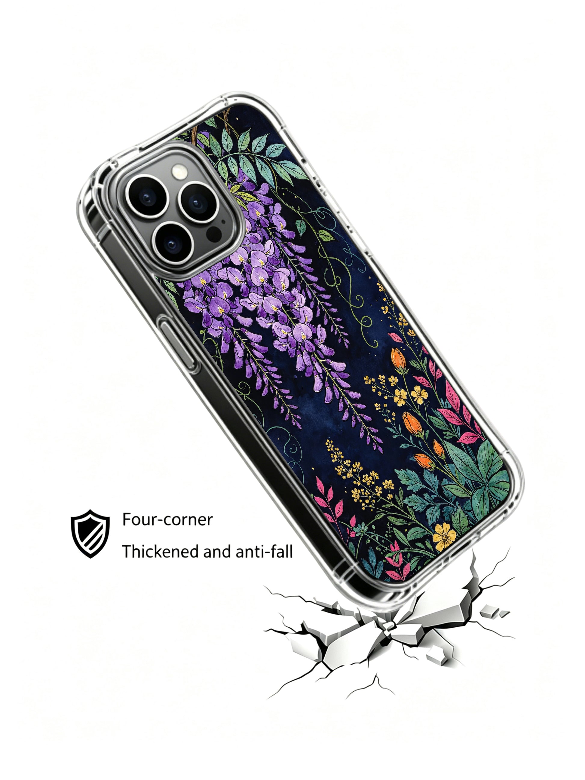 PhoneCasing iPhone 13 pro max Case featuring Elias Nocturne's enchanted garden wisteria art, for lovers of dreamy aesthetics.