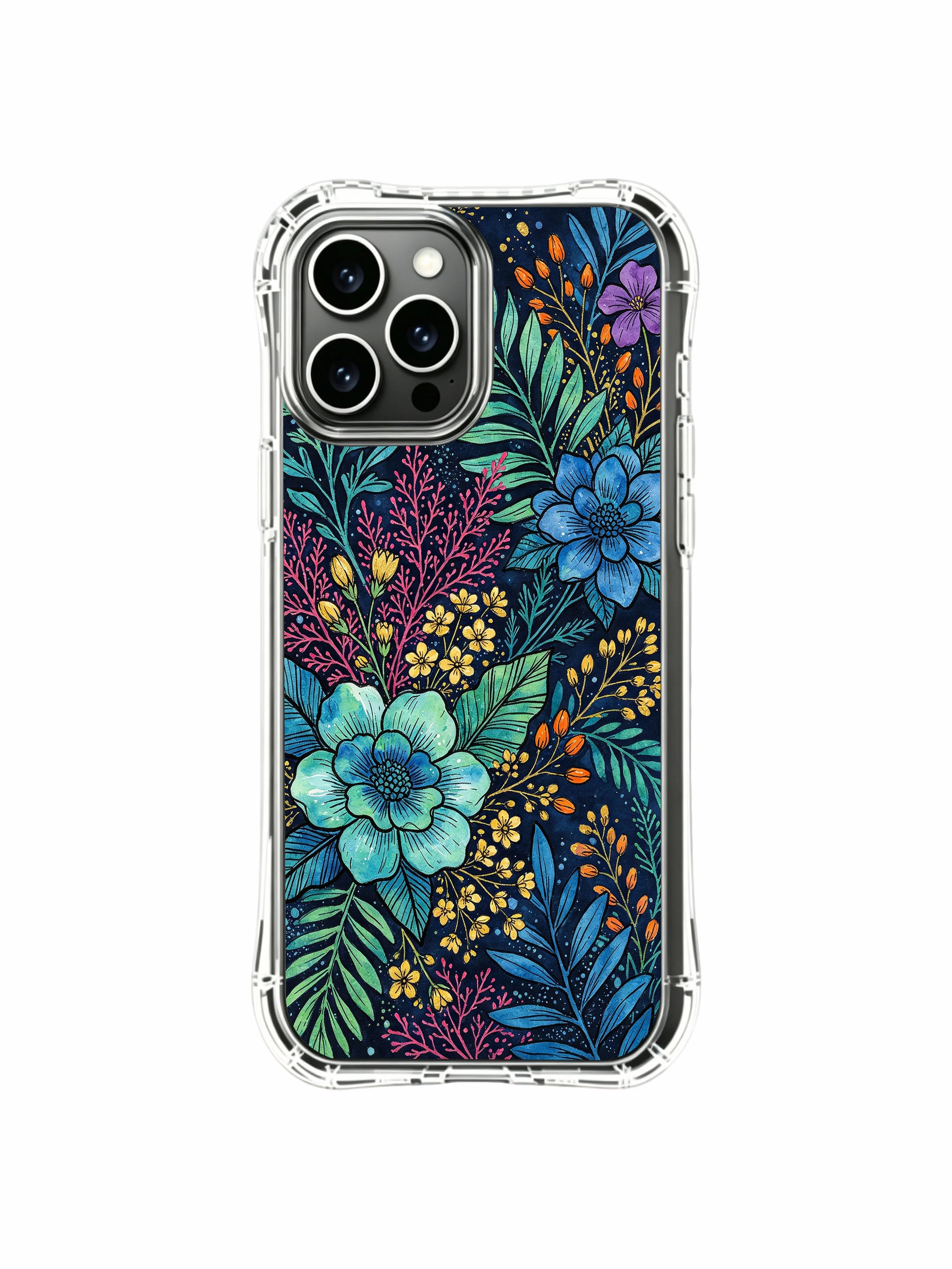PhoneCasing iPhone 13 pro max Case featuring Elias Nocturne's enchanted indigo reef garden art, a whimsical and magical floral pattern.