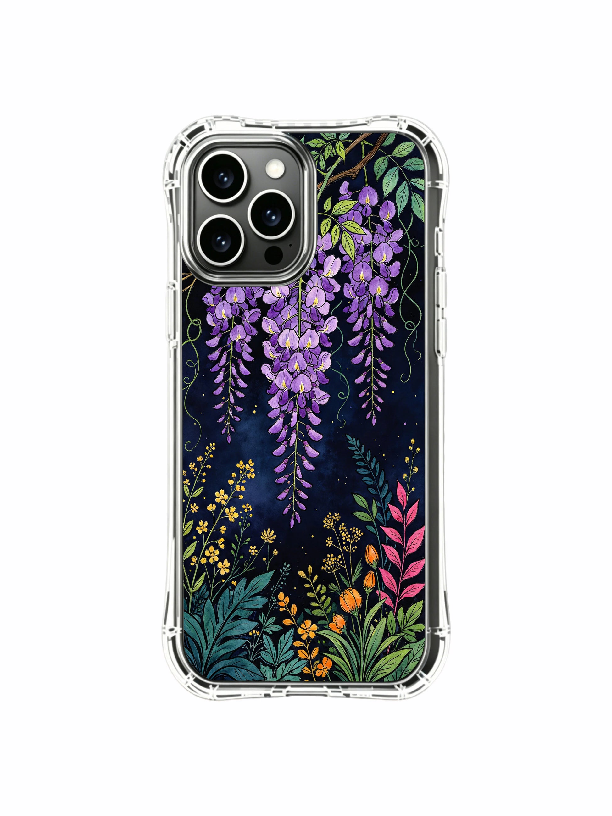PhoneCasing iPhone 13 pro max Case featuring Elias Nocturne's enchanted night garden art, a whimsical and magical floral pattern.