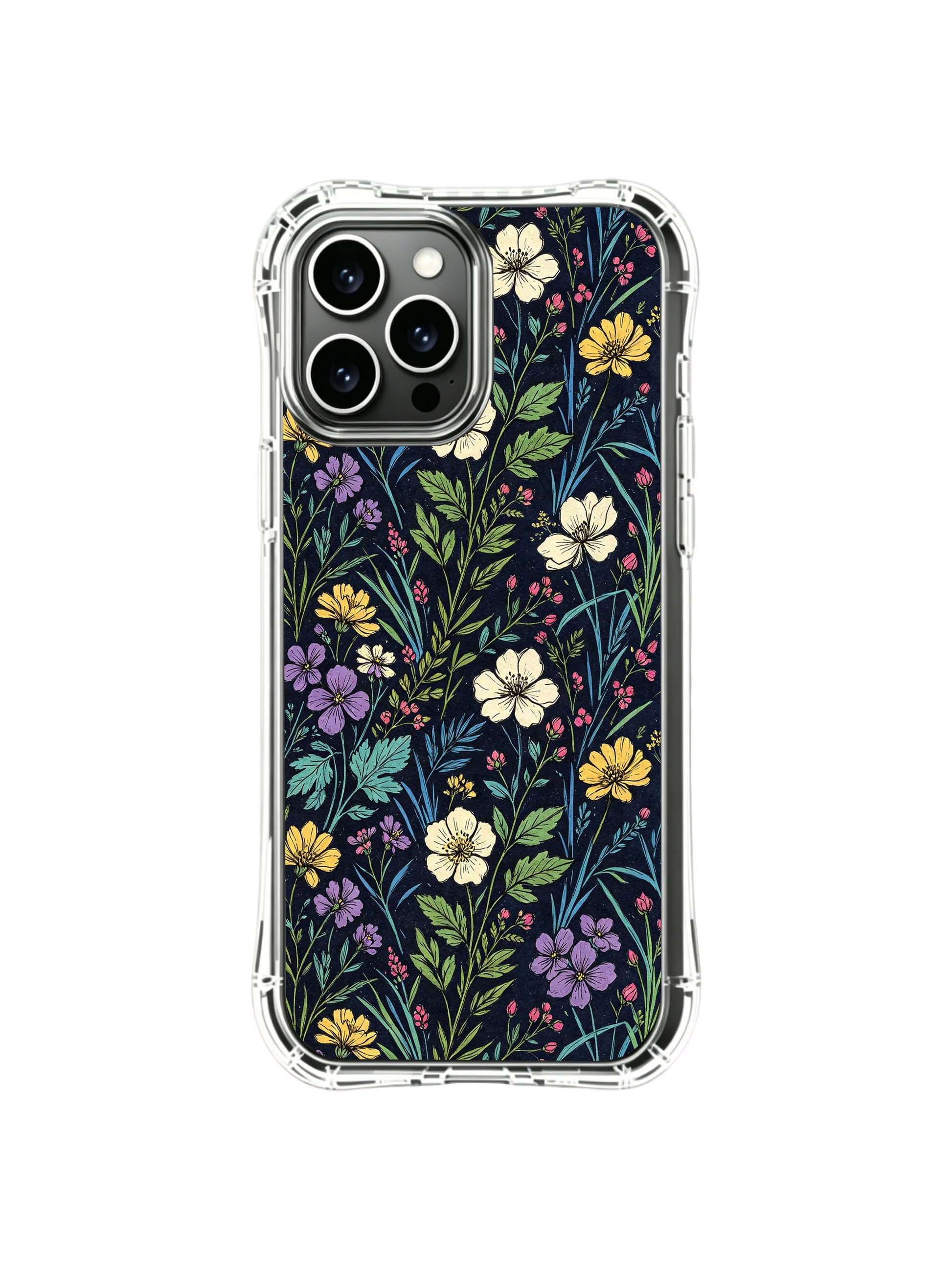 PhoneCasing iPhone 16 Pro Max Case - Elias Nocturne’s Flame Dreams design. Night meadow blooms, premium art case crafted in California.