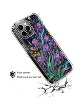 PhoneCasing iPhone 16 Pro Max Case featuring Elias Nocturne's "Flowing Garden" art, where irises and foliage create a sense of movement.