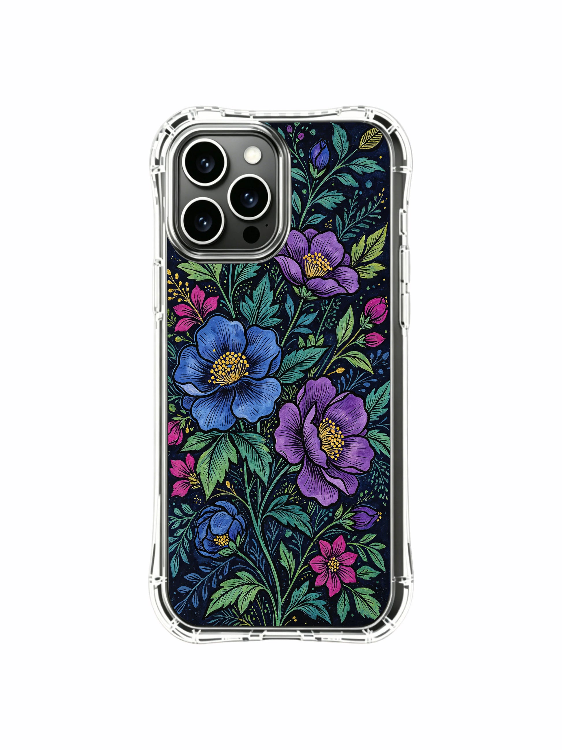 PhoneCasing iPhone 16 Pro Max Case featuring Elias Nocturne's focused floral art, symbolizing clarity and balance.