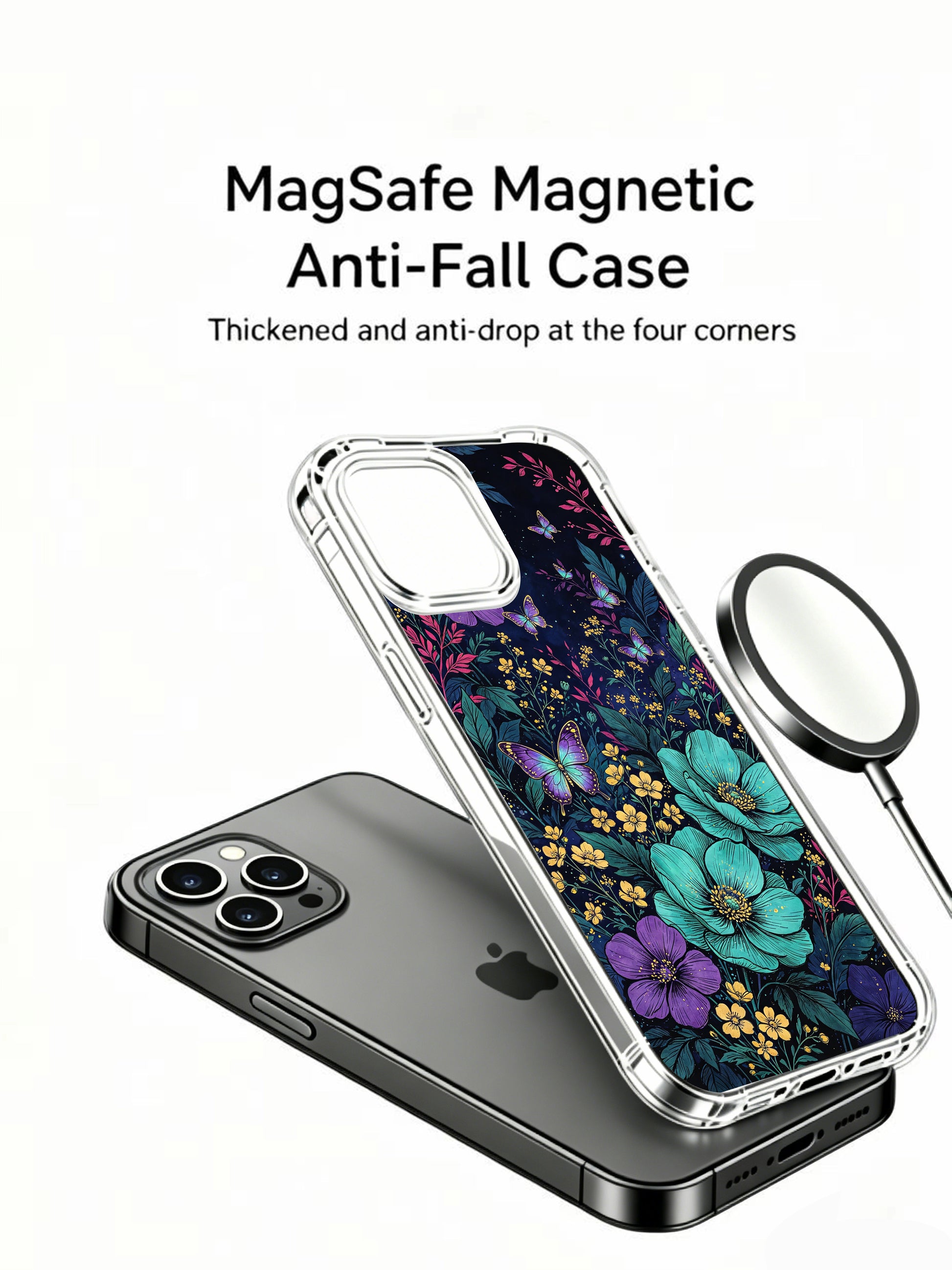 PhoneCasing iPhone 13 pro max Case featuring Elias Nocturne's "Midnight Metamorphosis" art, symbolizing freedom and gentle change.
