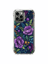 PhoneCasing iPhone 16 Pro Max Case - Elias Nocturne’s Night Peony design. Purple peonies and wildflowers, high-quality protective case.