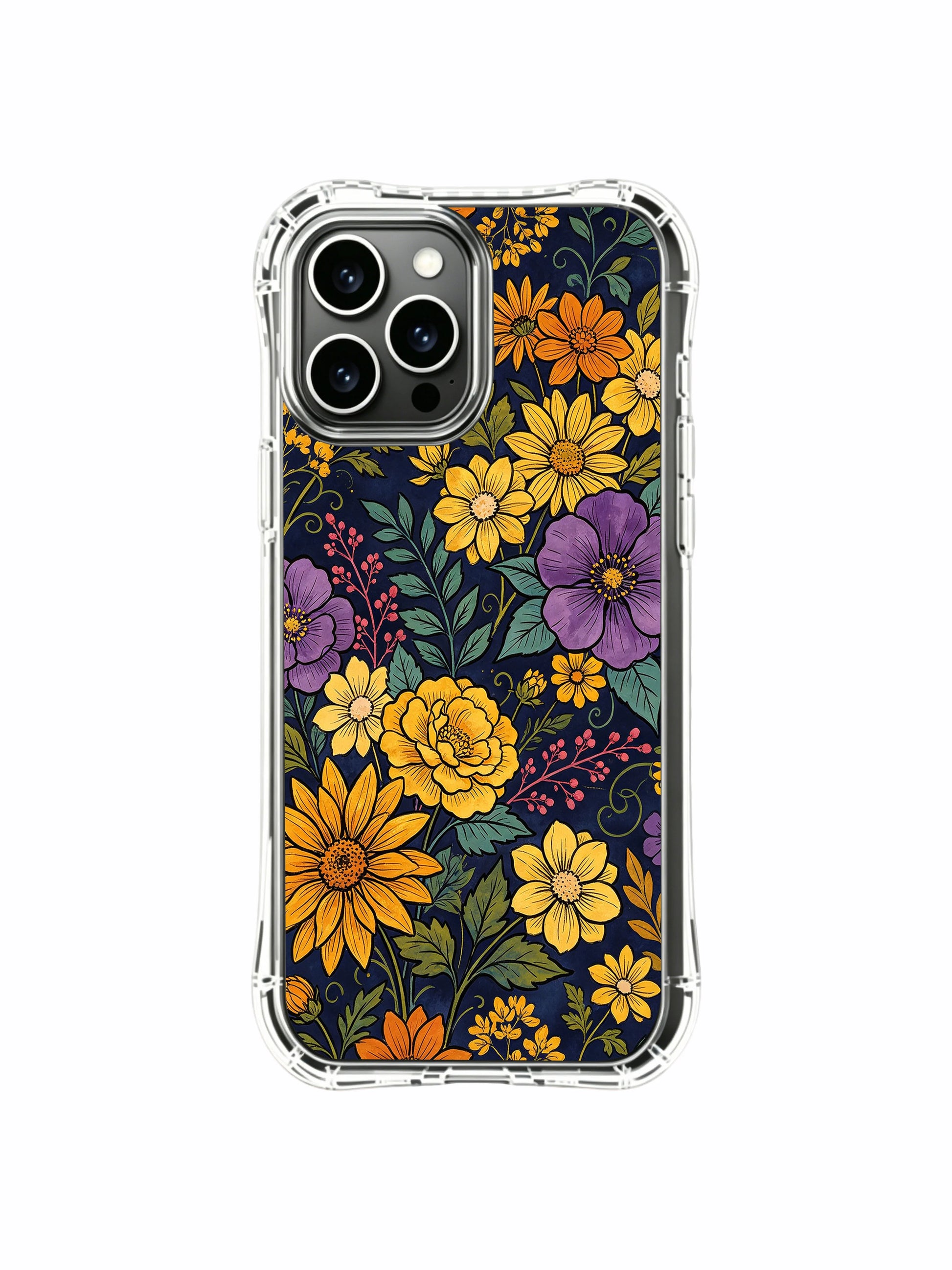 PhoneCasing iPhone 16 Pro Max Case featuring Elias Nocturne's rich tonal floral art, a warm and comforting dark aesthetic.