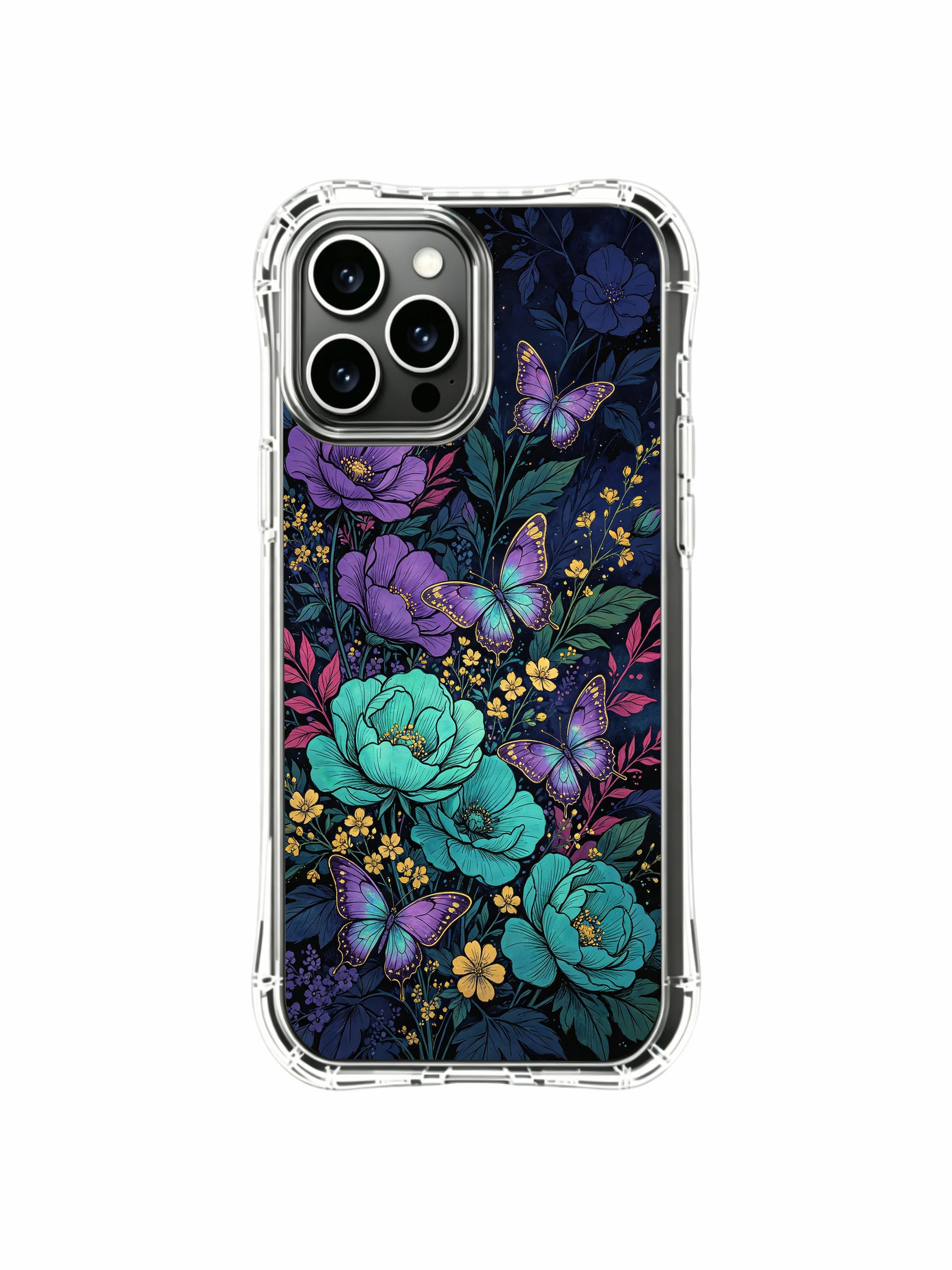 PhoneCasing iPhone 13 pro max Case featuring Elias Nocturne's "Twilight Butterfly Love" art, a design full of magic and wonder.