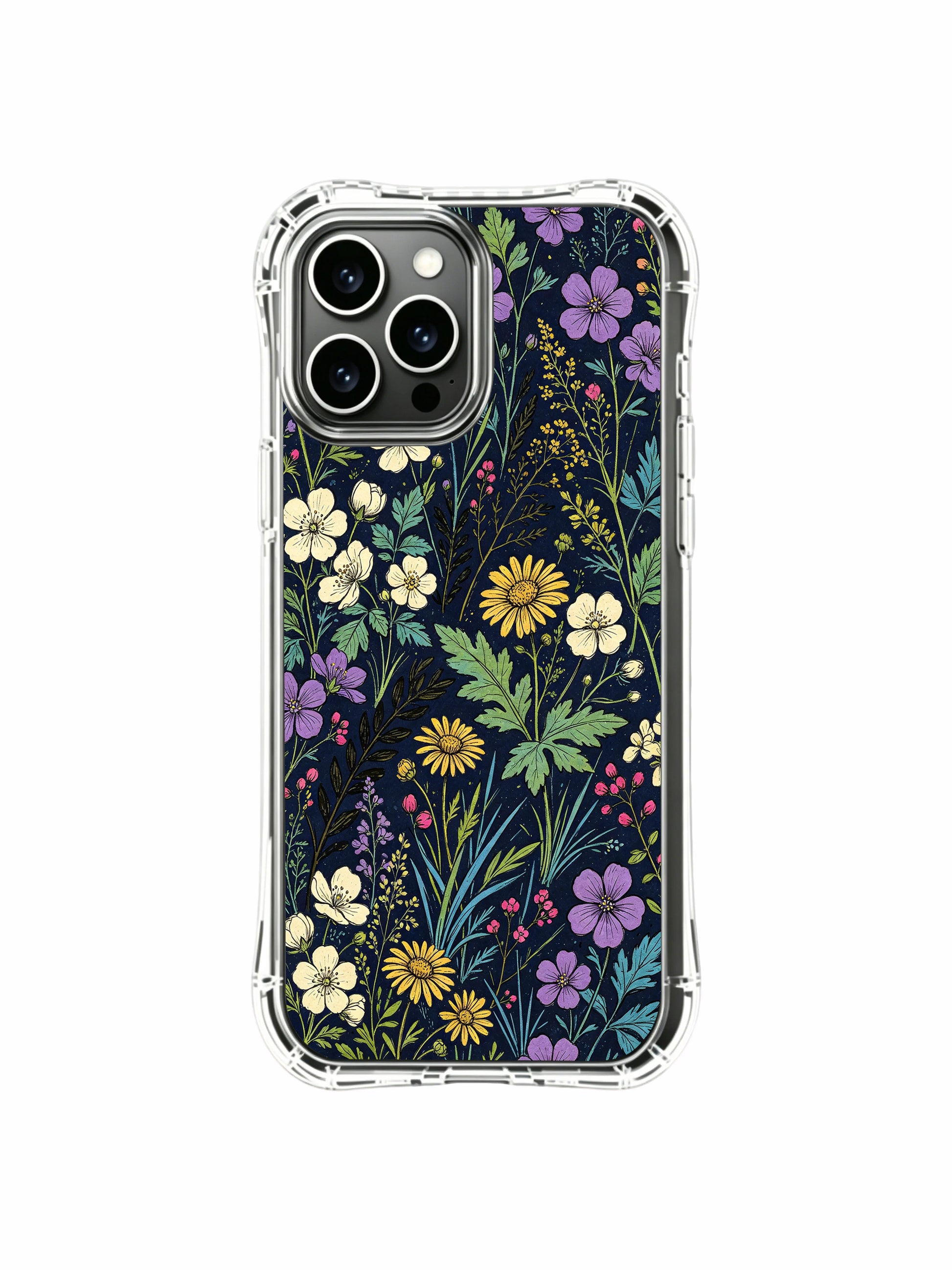 PhoneCasing iPhone 16 Pro Max Case - Elias Nocturne’s Wildflower Dreams design. Night meadow blooms, premium art case crafted in California.