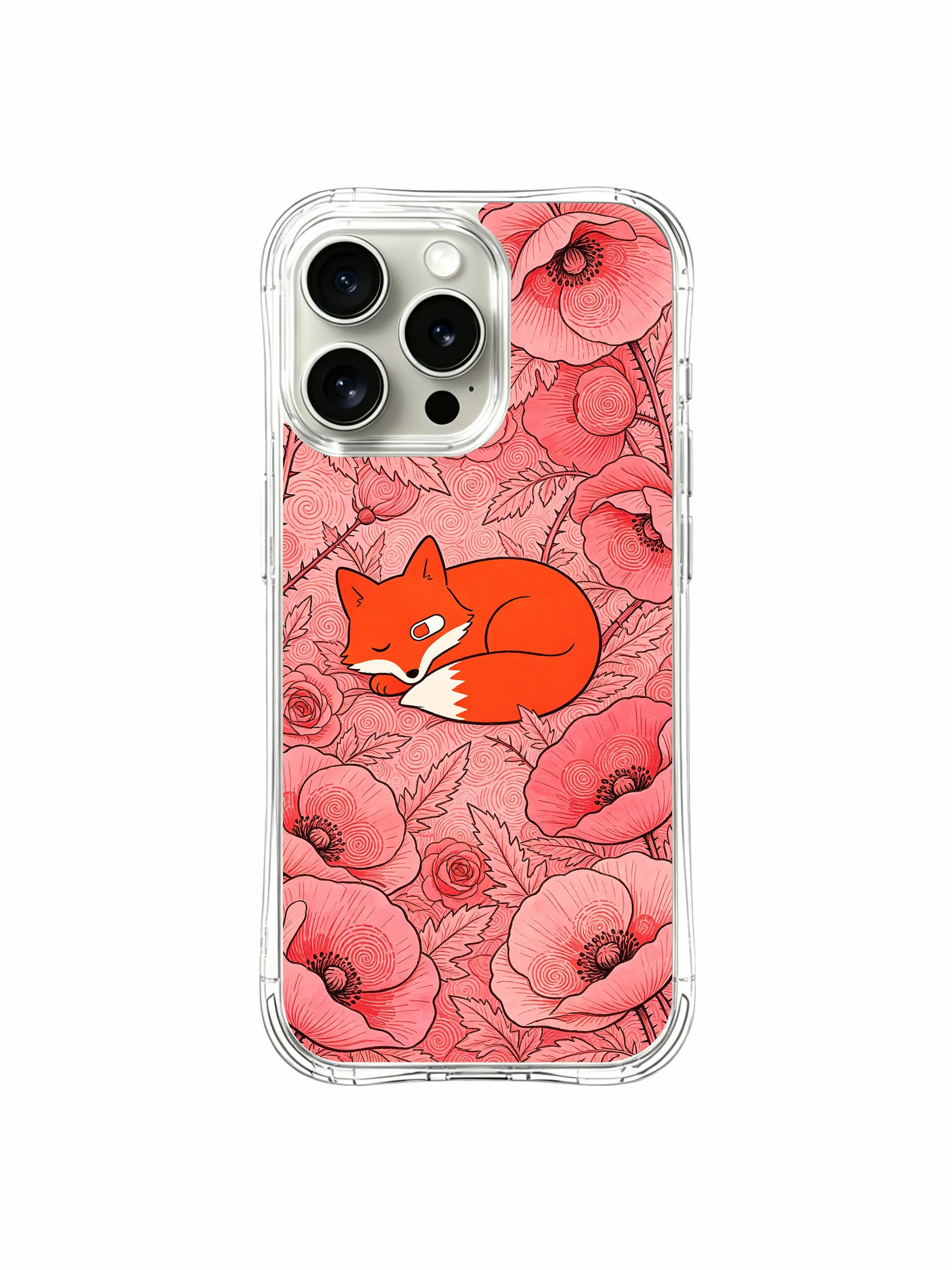 PhoneCasing Embossed Fox Art iPhone 15 Pro Max Case, sand-textured handcrafted casing