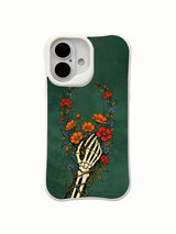 PhoneCasing Emerald Soul wearable dark goth fine art iPhone 16 Case, unique soul-rebirth themed dark floral designer iPhone 16 casing