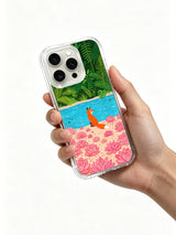 Emerald green fox artwork on an iPhone 15 Pro Max case