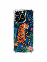 Ethereal dreamscape nocturnal star jungle roaming tiger illustration iPhone 13 pro Case from PhoneCasing, anti-crack flexible iPhone 13 pro casing, fantasy tropical wilderness premium phone cover.