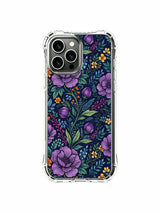 PhoneCasing iPhone 16 Pro Max Case with ethereal floral peony art. Purple peonies and wildflowers, premium protective case.