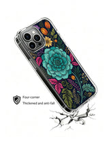 PhoneCasing iPhone 16 Pro Max Case showcasing ethereal teal bloom art by Elias Nocturne. Intricate floral composition, aesthetic protective case for everyday use.