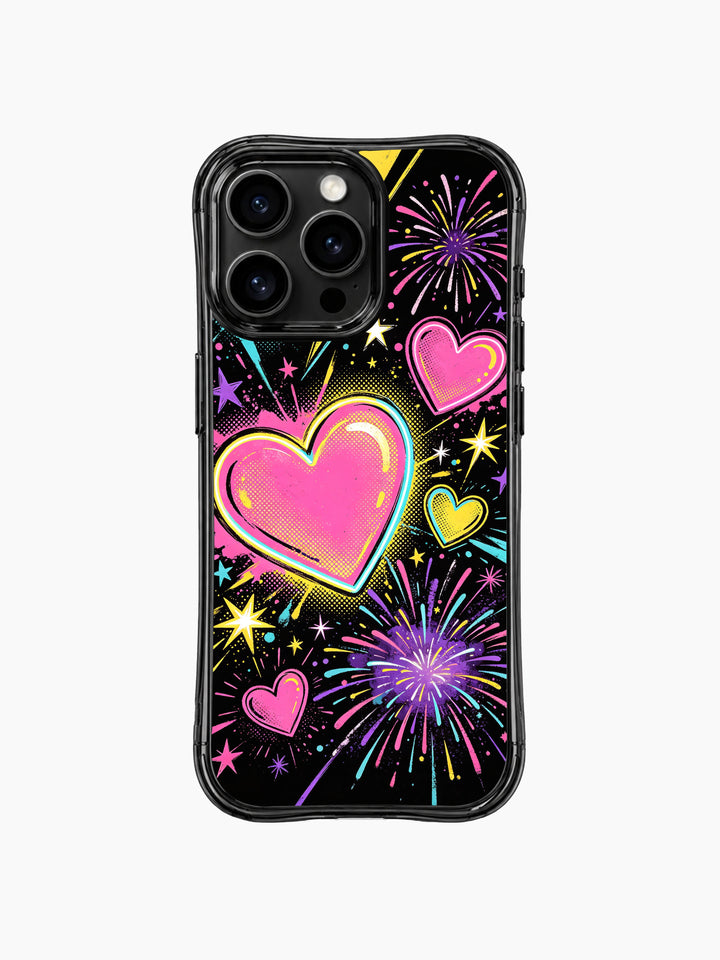 Pop Heart Fireworks iPhone 13 Pro Max Case