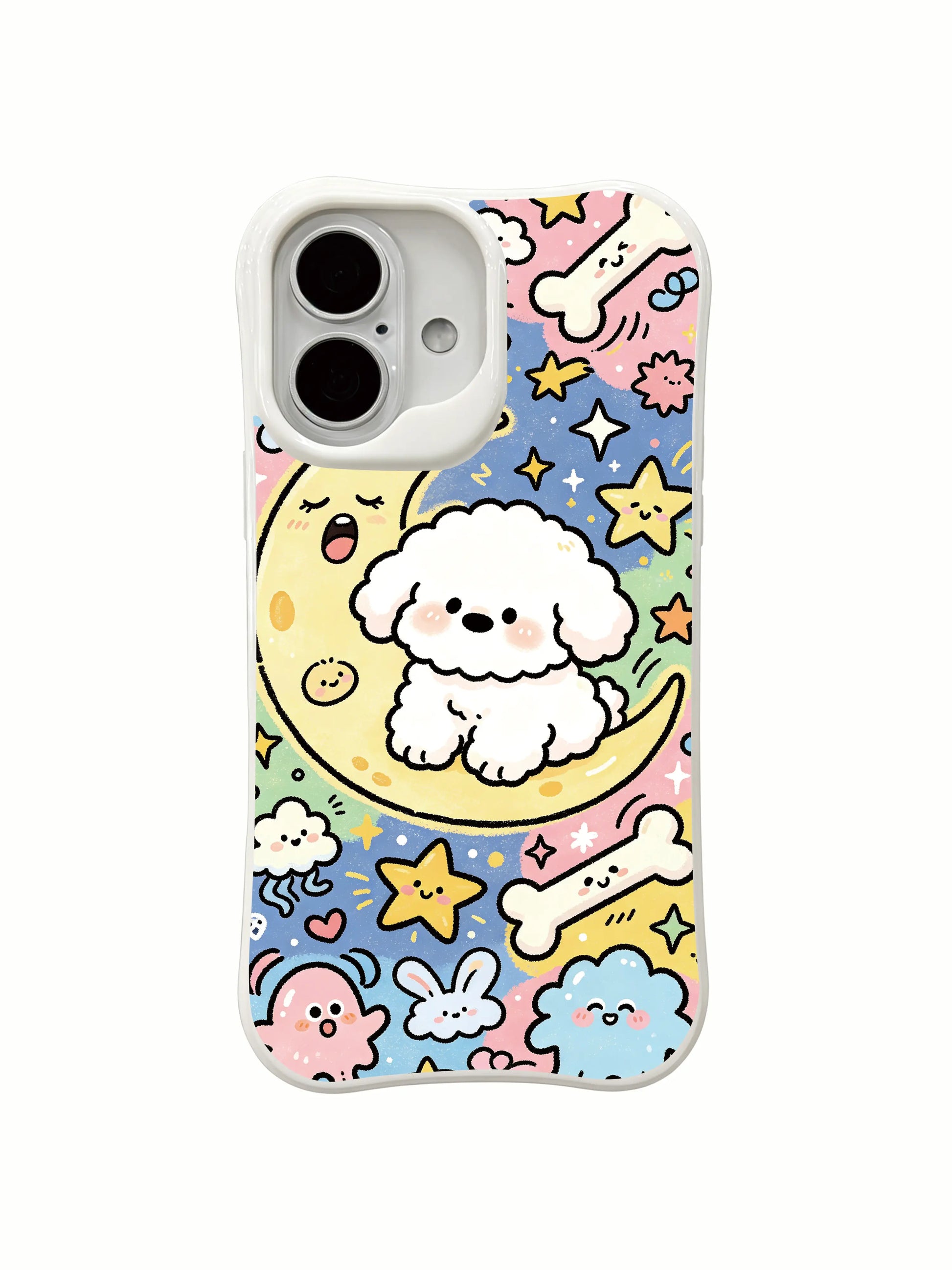 PhoneCasing exclusive artist collab iPhone 16 Plus Case, Milo Yun’s Cloud Dog Dreamland limited edition art case.
