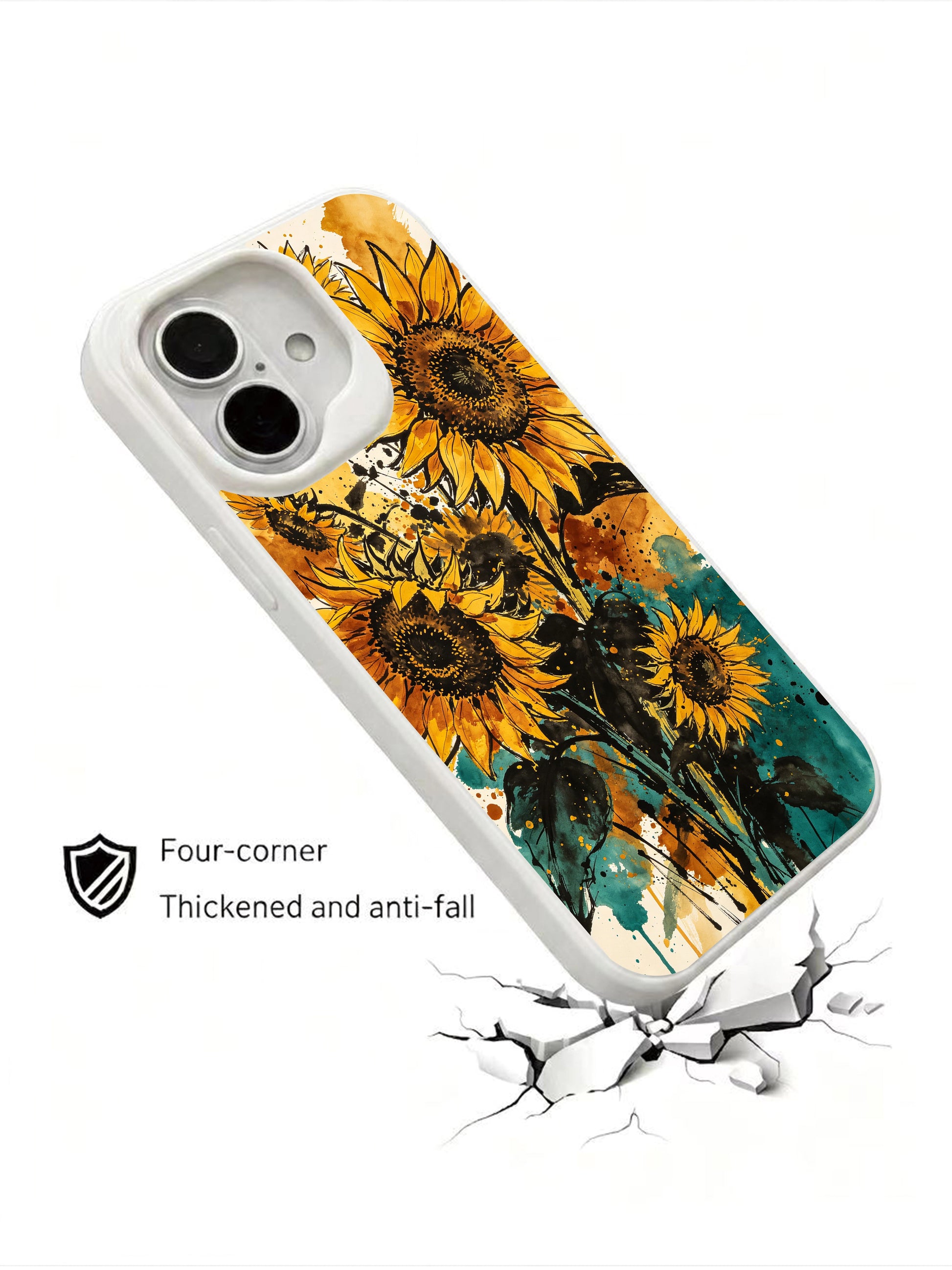 PhoneCasing expressionist sunflower iPhone 16 Case, luxury accessory for women