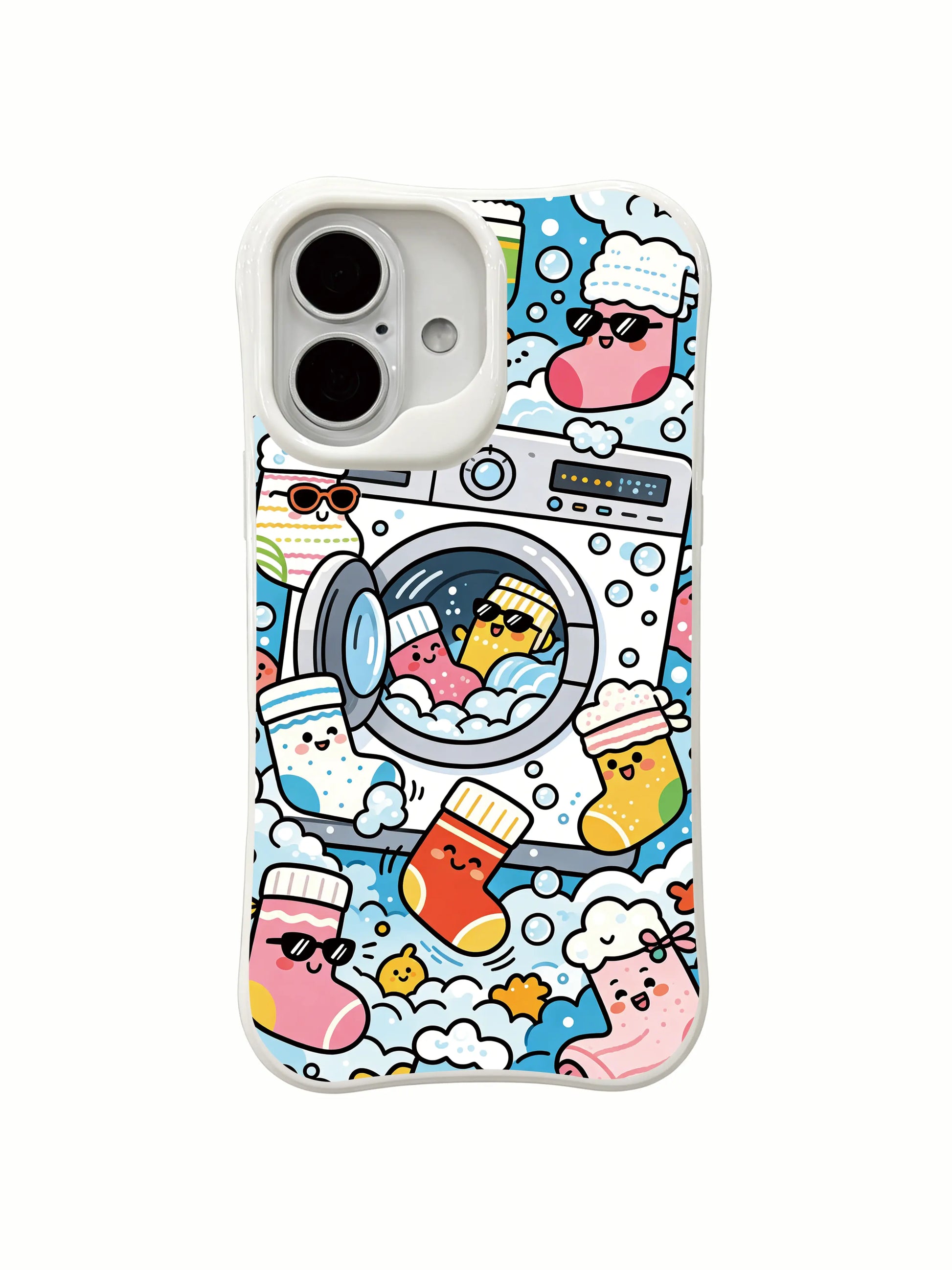 PhoneCasing fantasy sock world iPhone 16 Plus Case, lively and imaginative art style ideal for style lovers.