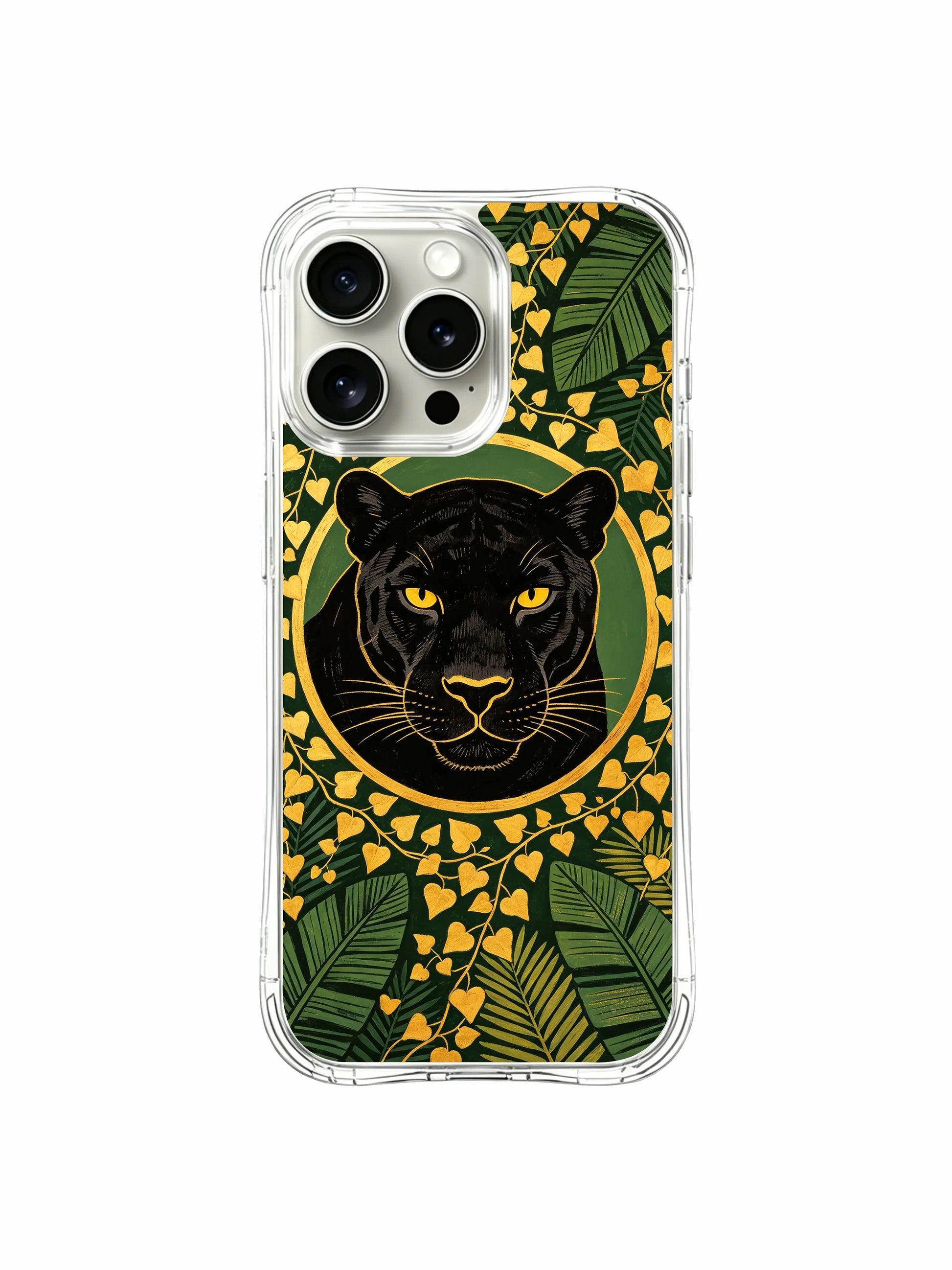 PhoneCasing Fantasy Wildlife Panther iPhone 15 Pro Max Case, original illustration luxury case