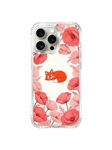 Red fox in a floral grove on an iPhone 15 Pro Max case
