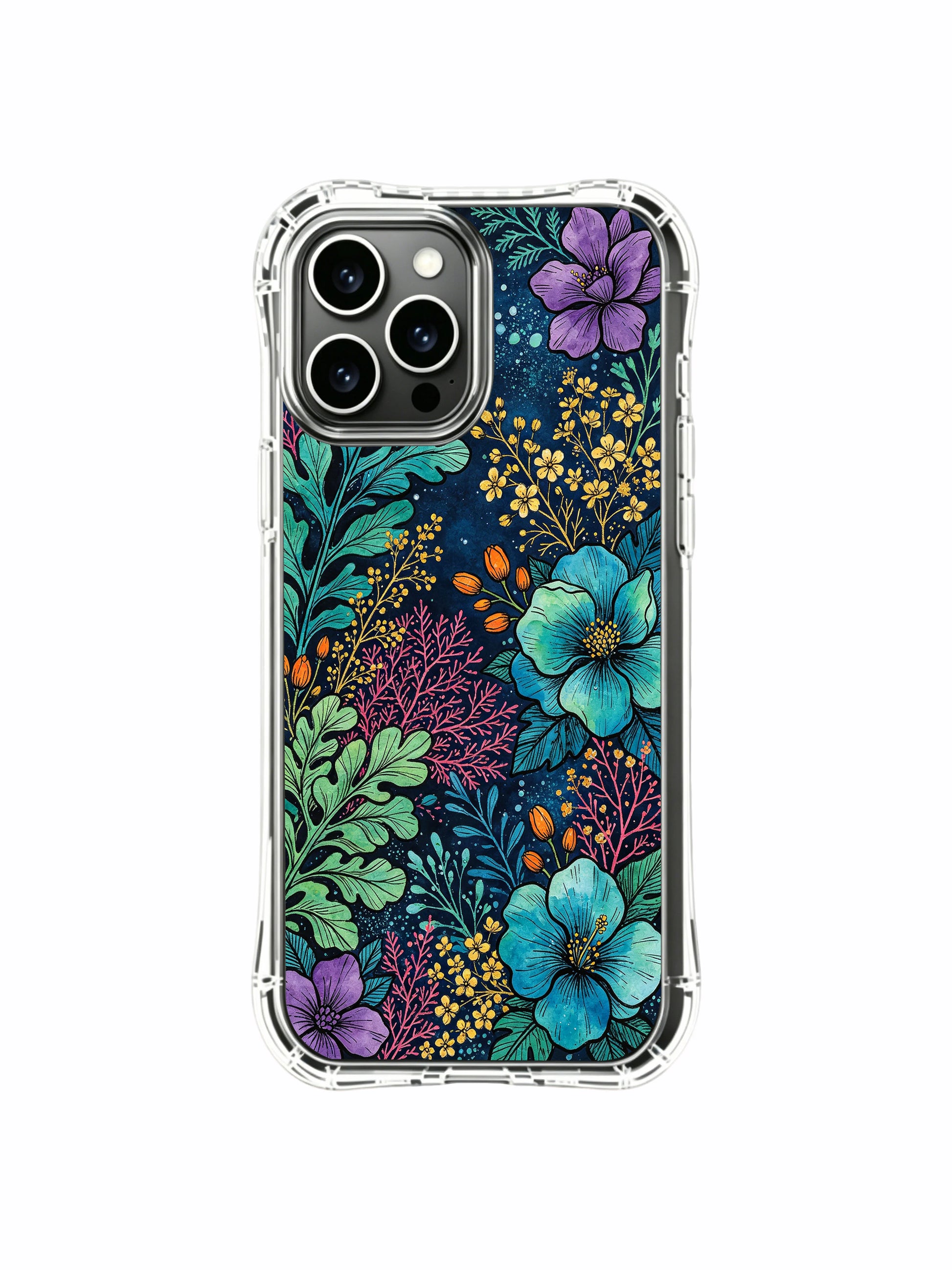PhoneCasing iPhone 13 pro max Case with flowers and foliage from the sea bed, showcasing the gentle flow of underwater plants.