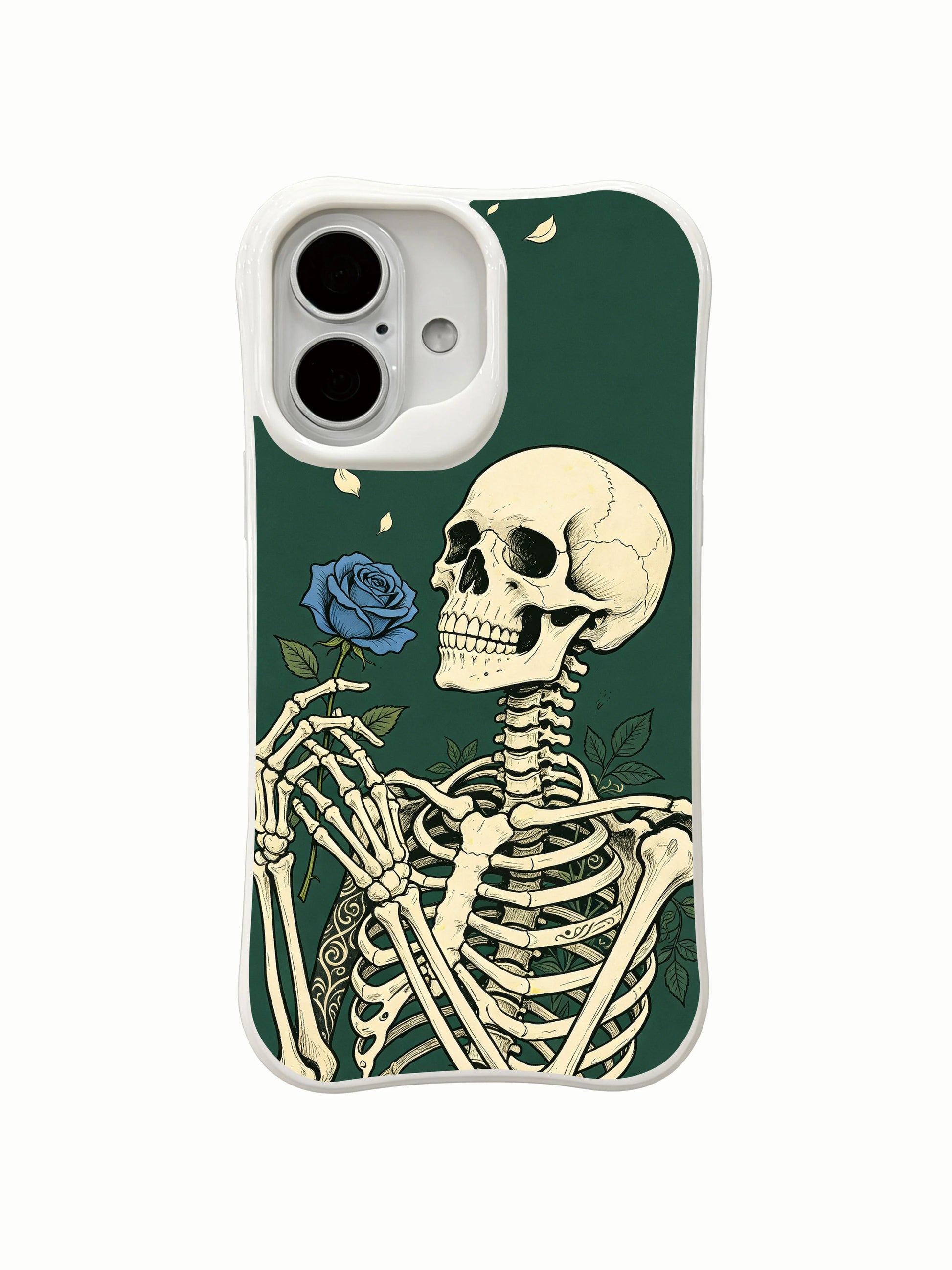 PhoneCasing four-corner thickened drop test Forest Blue Rose iPhone 16 Case, reinforced shock cushion absorbs accidental fall impact, impact-resistant hard shell with fade-proof HD art printing
