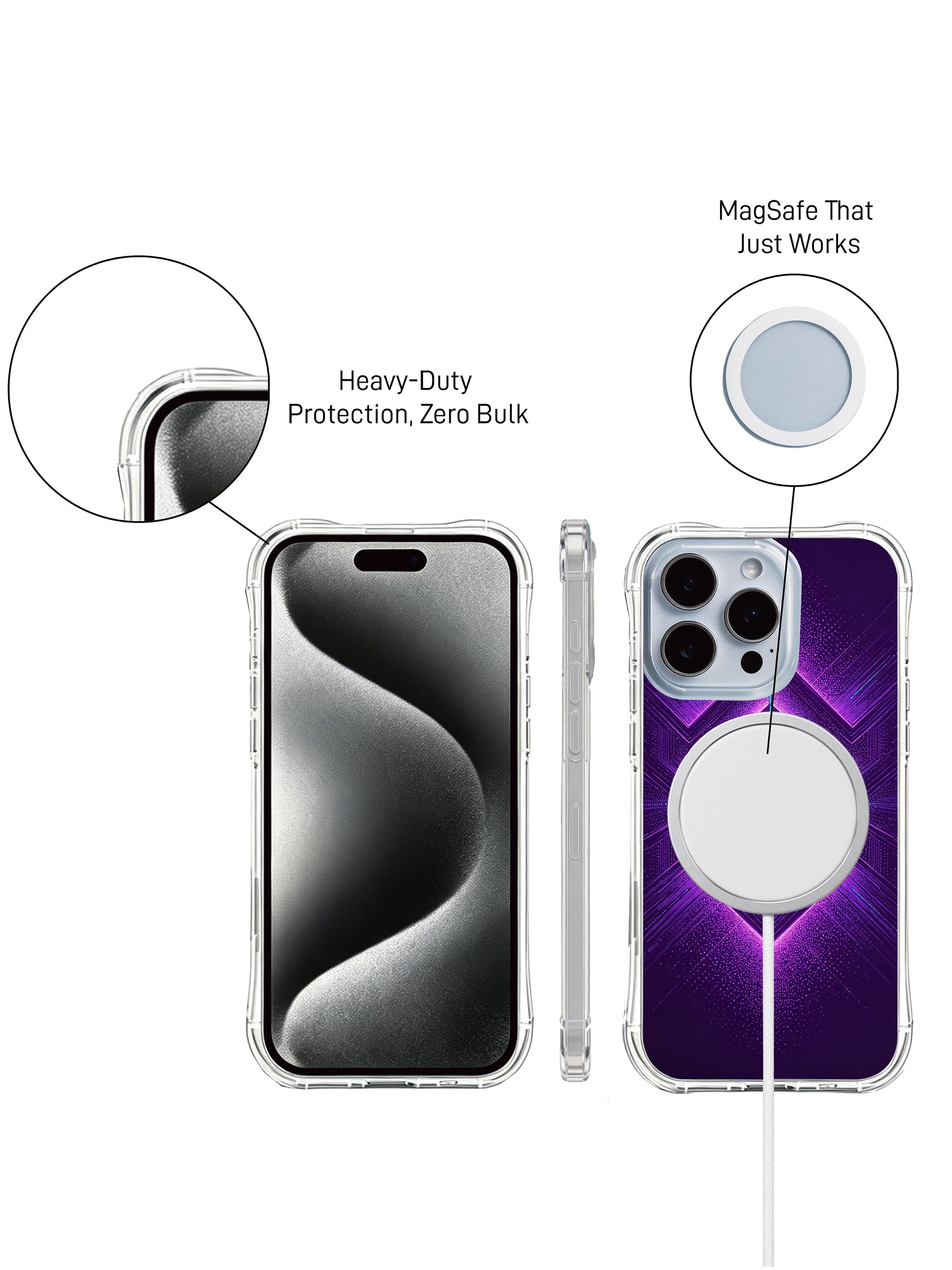 PhoneCasing fractal neon art iPhone 14 Pro Max Case durable daily protection