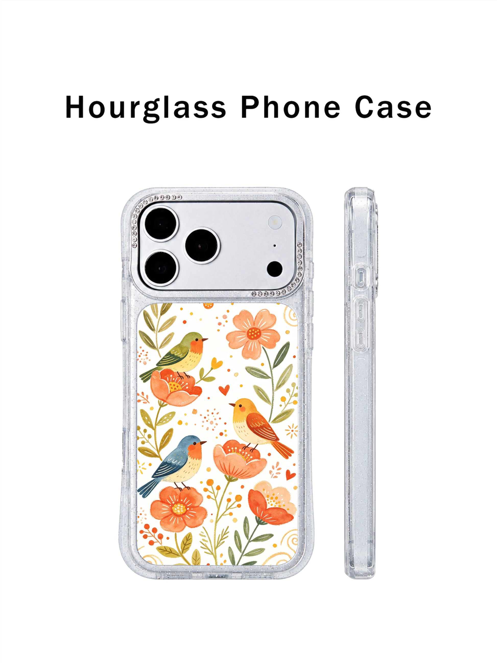 PhoneCasing whimsical everyday wear iphone 17 pro Max case with Aurelia Finch’s Garden Freedom Chime upward garden scene, ideal for shoppers who love soft folk watercolor and empowering uplifting aesthetic.