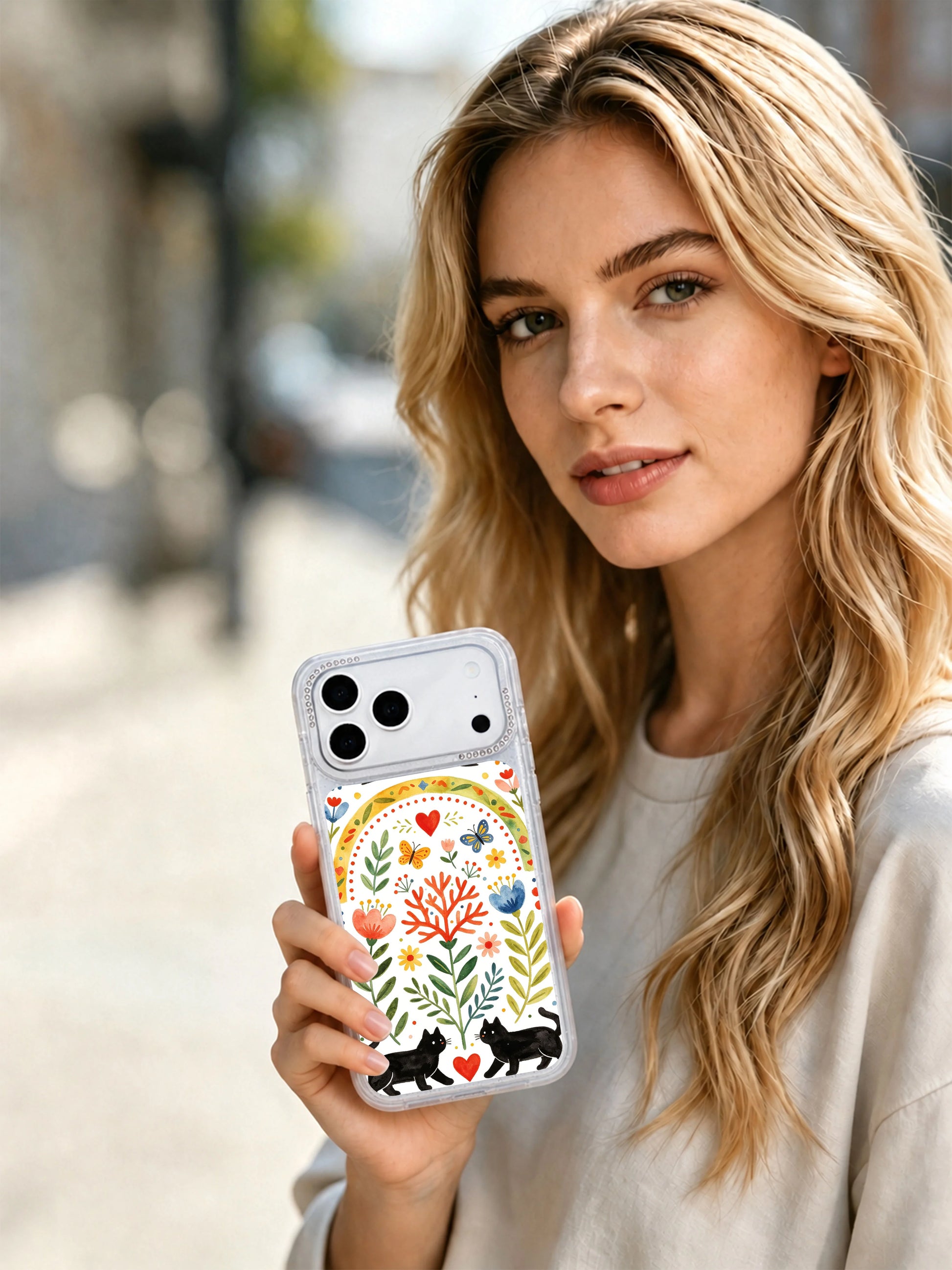 PhoneCasing collector’s limited edition iphone 17 pro Max casing compiling the full Rainbow Arch Aviary motif, layered arches, flying birds, pollinators and companion animals for dedicated art fans.