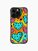 Full Wrap Blue Heart Polka Dot Confetti Print görseli içeren iPhone 13 Pro Max kılıfı