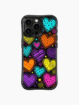 Full Wrap Neon Heart Graffiti görseli içeren iPhone 13 Pro Max kılıfı