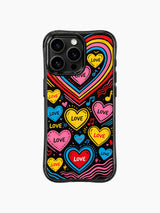 Full Wrap Retro Heart Radio Music Print görseli içeren iPhone 13 Pro Max kılıfı