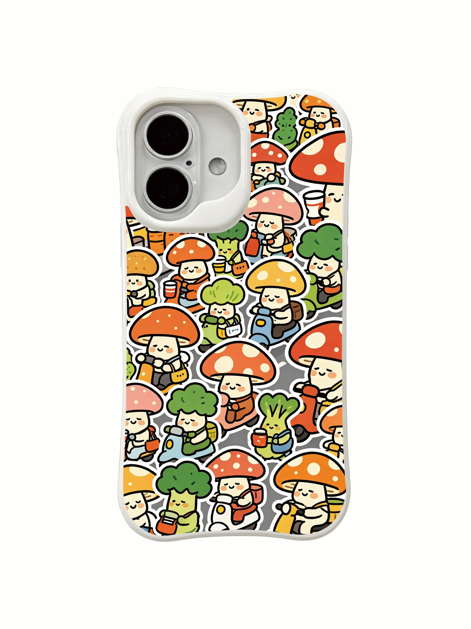 PhoneCasing fun morning rush iPhone 16 Plus Case, whimsical illustration by Milo Yun, made in California.